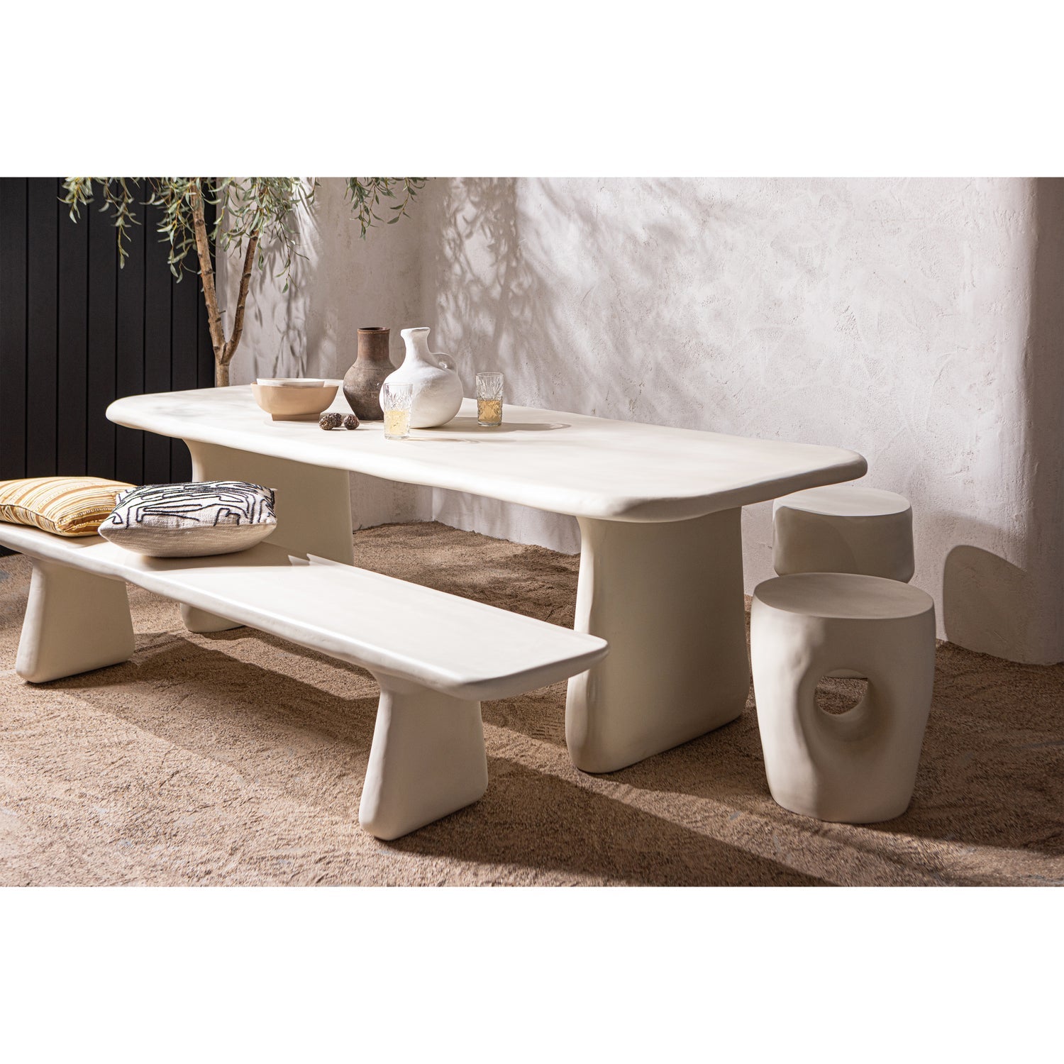 AUR GARTEN BEISTELLTISCH VERSTARKTES FASERPOLYMER NATUR