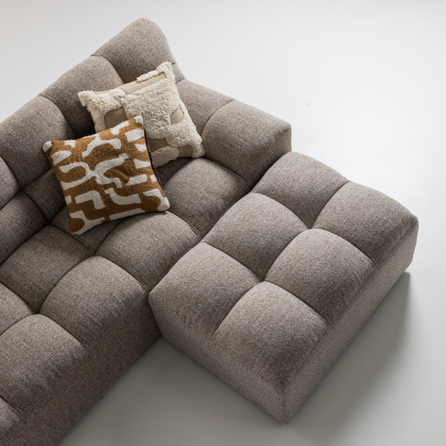 ALLURE HOCKER GEWEBTES BRAUN MELANGE