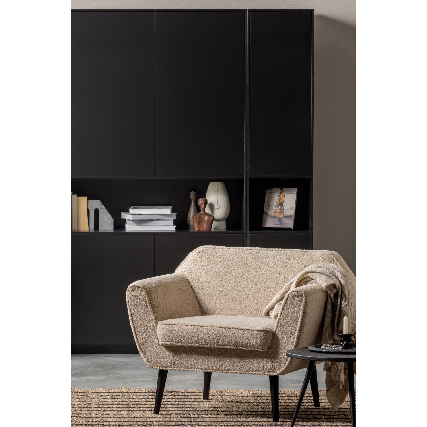 FINCA BUFETT / STAUSCHRANK 40CM HOLZ TIEF SCHWARZ [fsc]