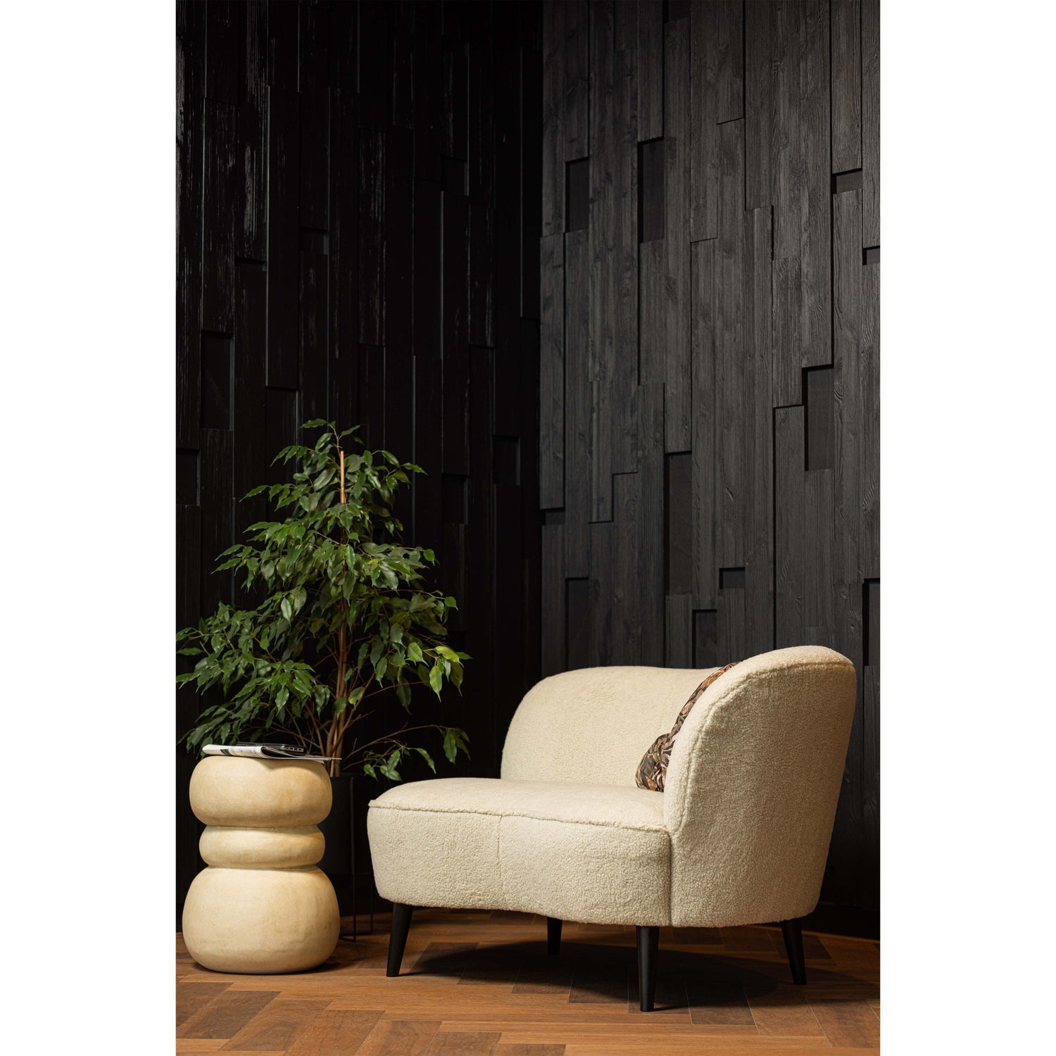 SARA LOUNGE SESSEL RECHTS SAMT TEDDY OFF WHITE