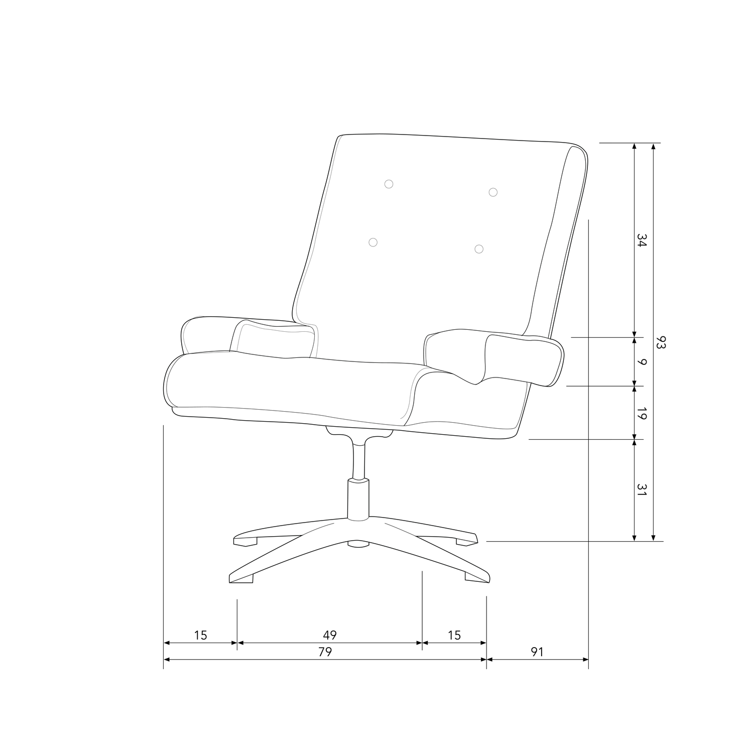 WILLIAM DREHSESSEL ARMCHAIR NATURAL