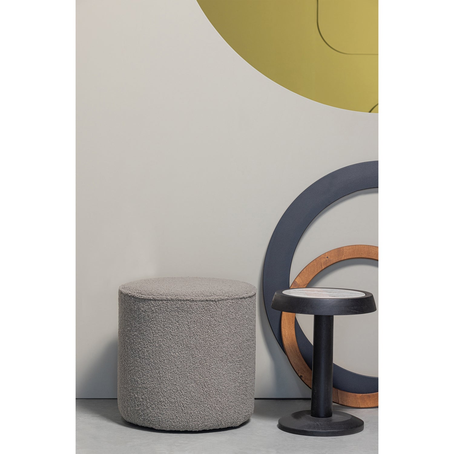 NANNE BEISTELLTISCH MANGO HOLZ SCHWARZ MIT MARMORPLATTE