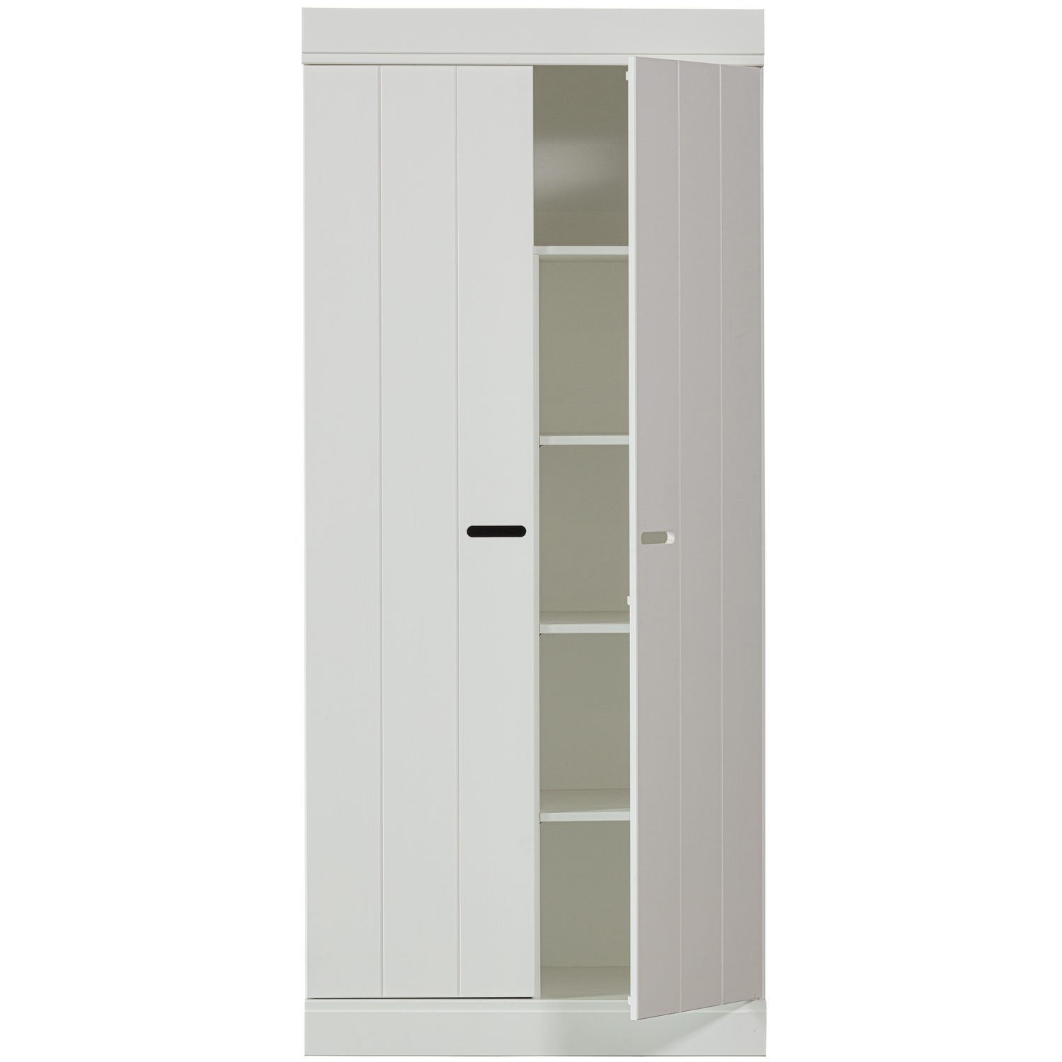 CONNECT NIEDRIGER SCHRANK 2-TURIG KIEFER WEISS [fsc]
