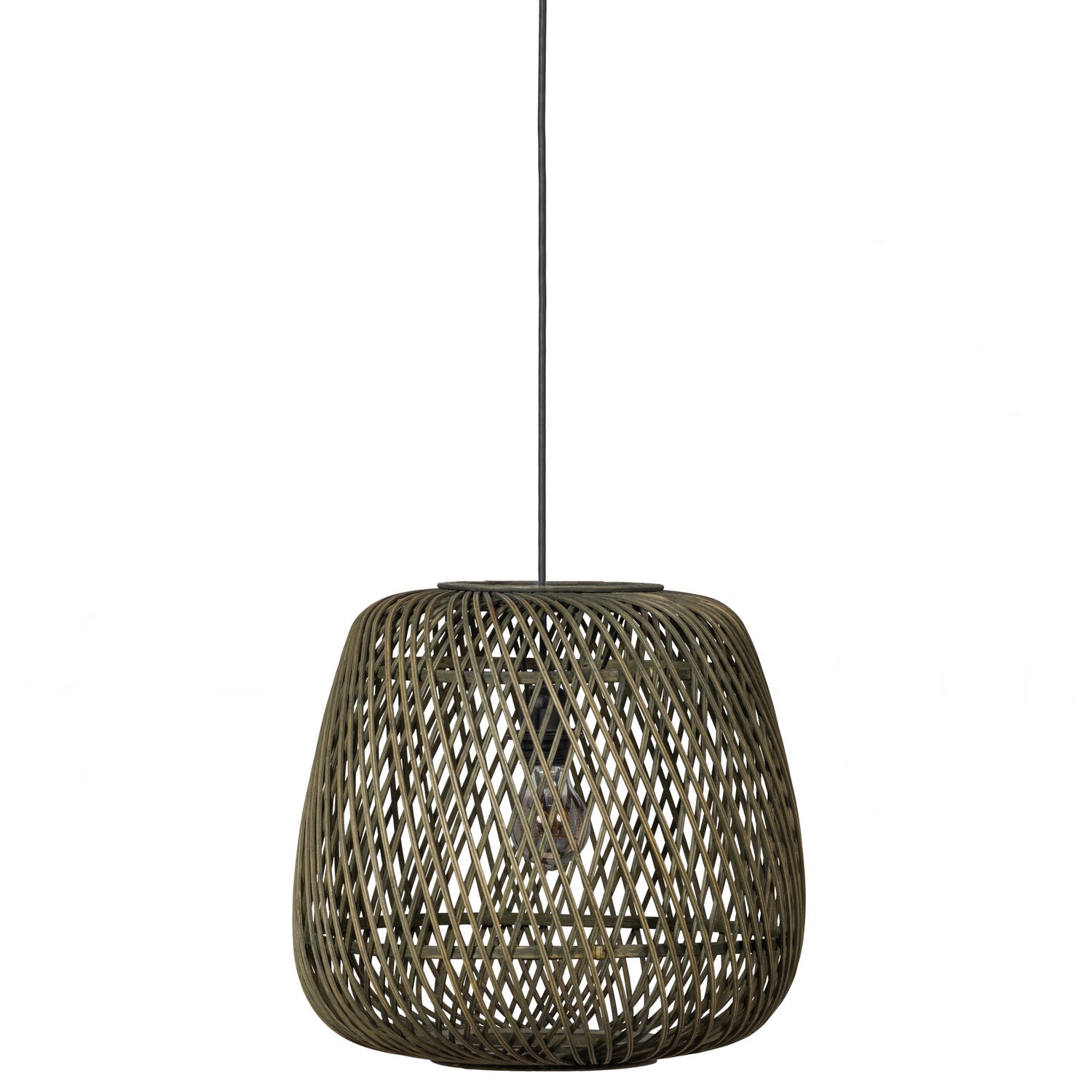 MOZA HANGENDE LAMPE BAMBUS GRUN 36x36CM