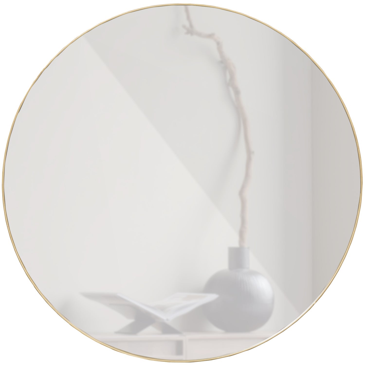 DOUTZEN RUNDER SPIEGEL METALL GOLD O80CM