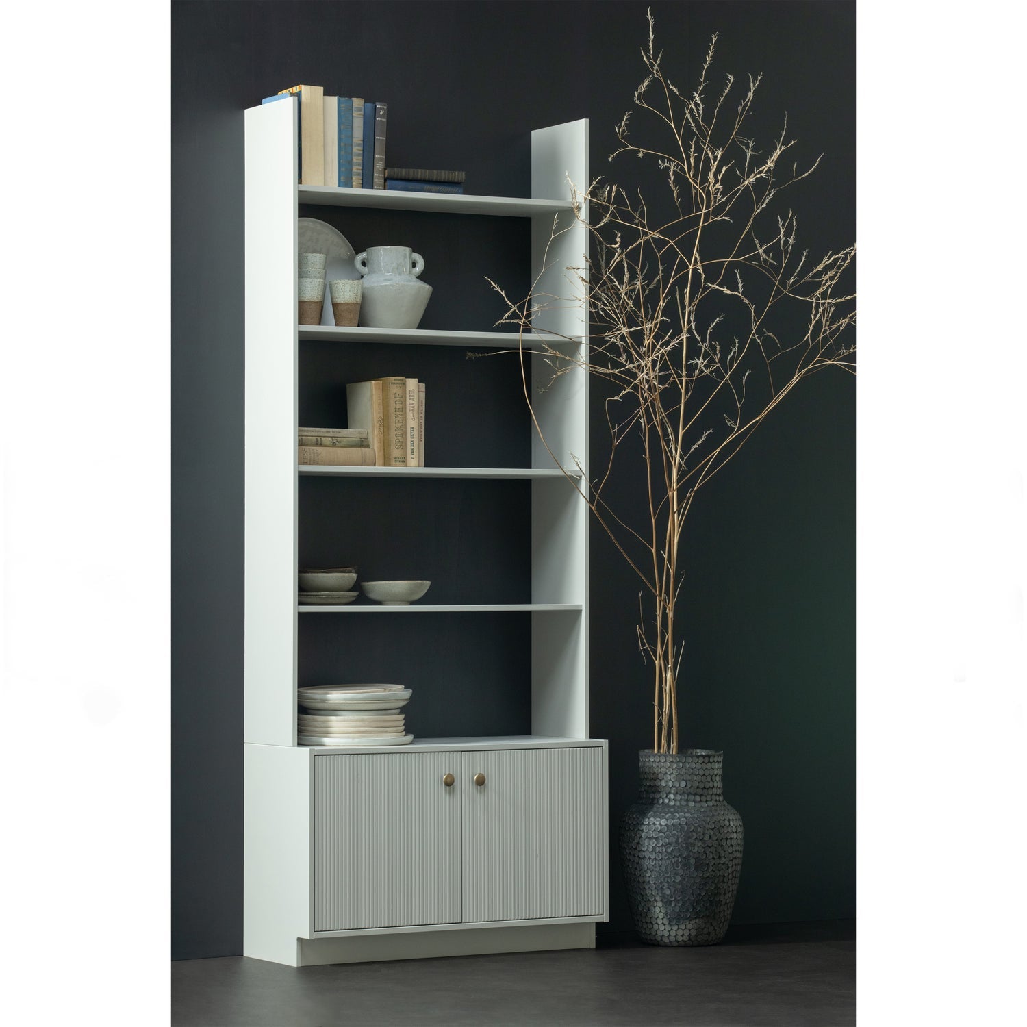 MADU BUCHERSCHRANK SCHRANK WOLKE GRAU [fsc]