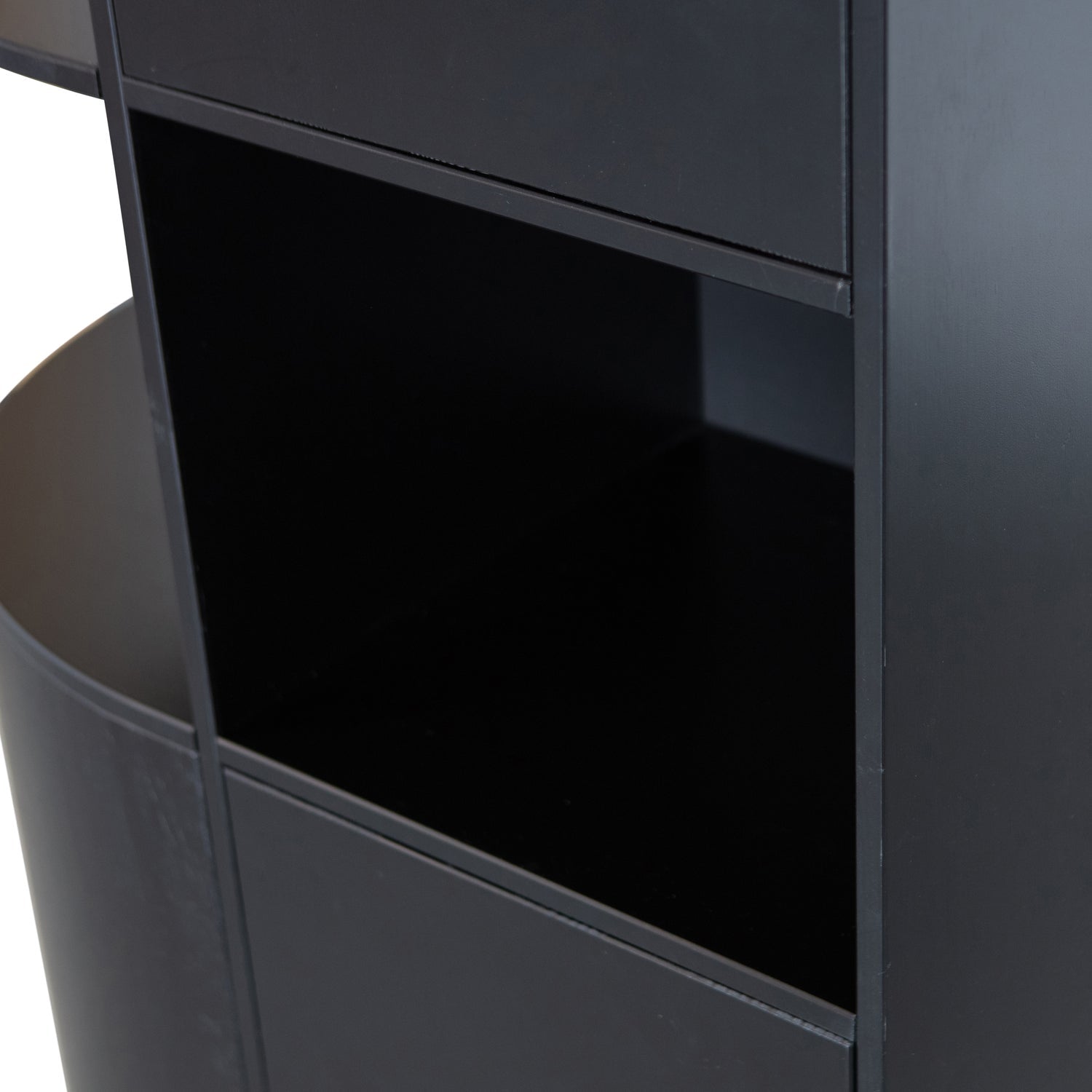 FINCA STAUSCHRANK RUND LINKS 78 CM HOLZ TIEF SCHWARZ [fsc]