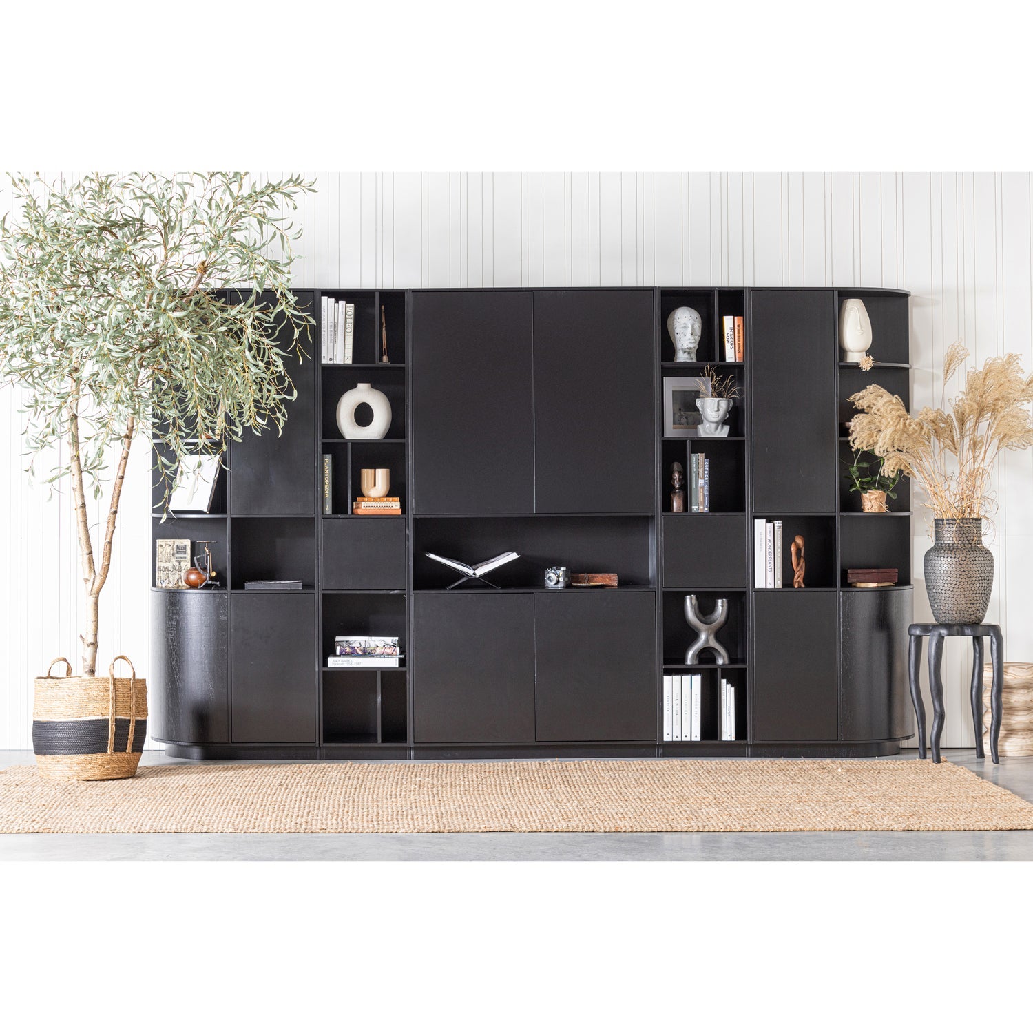 FINCA STAUSCHRANK RUND RECHTS 78 CM HOLZ TIEF SCHWARZ [fsc]