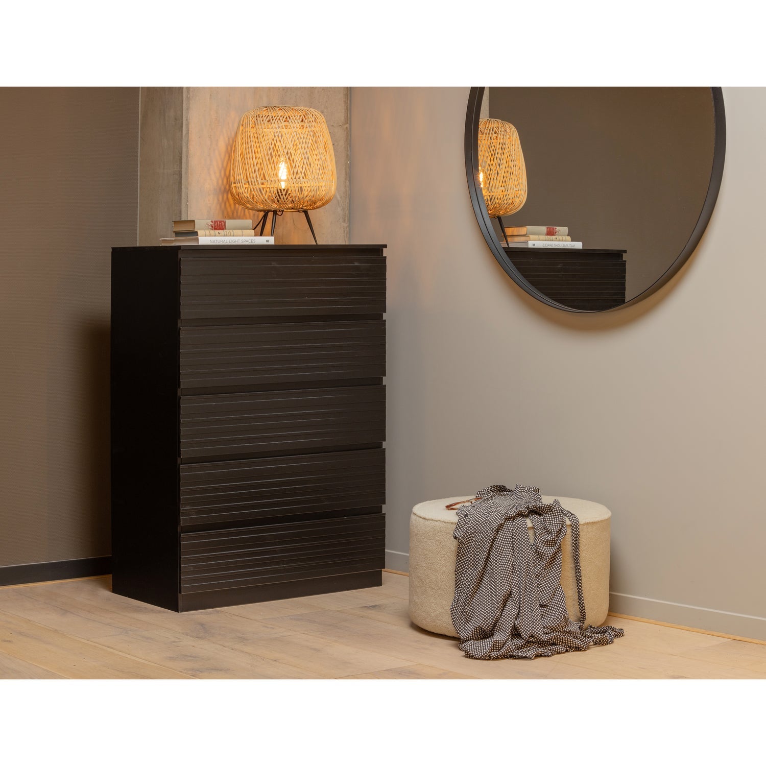 SARA RUNDER HOCKER NIEDRIG TEDDY OFF WHITE