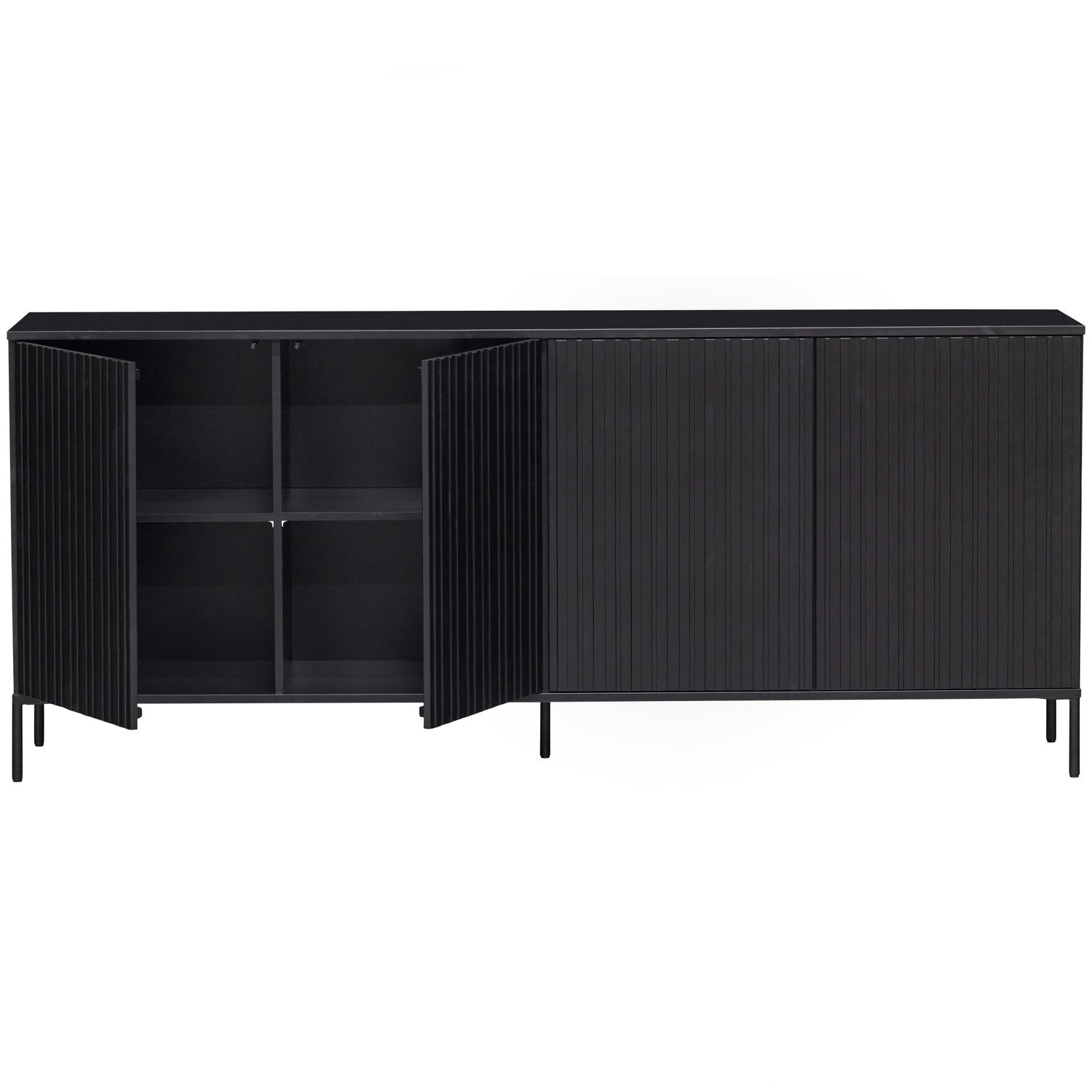 NEW GRAVURE KOMMODE 200 CM KIEFER SCHWARZ [fsc]