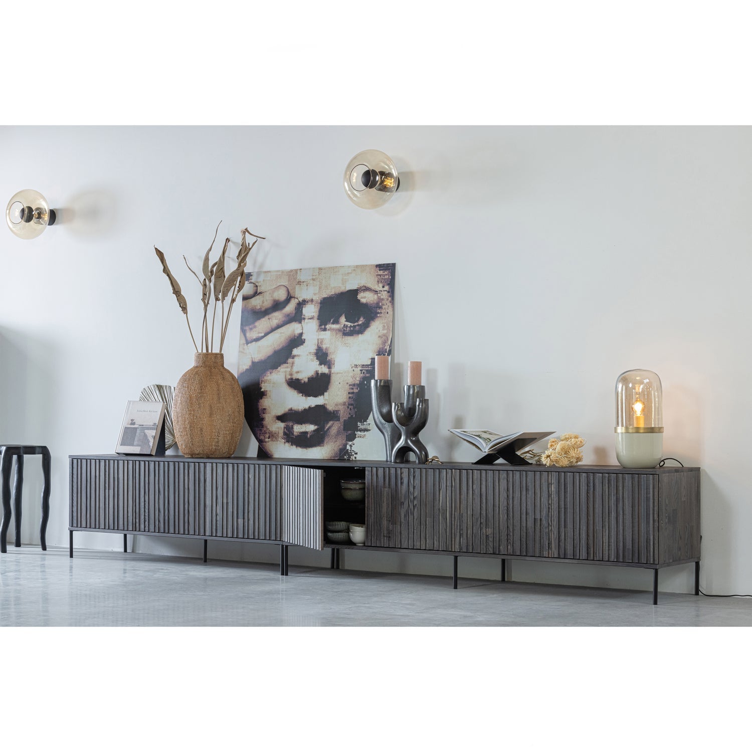 NEW GRAVURE TV-MOBEL 150 CM ASCHE FURNIER ESPRESSO [fsc]