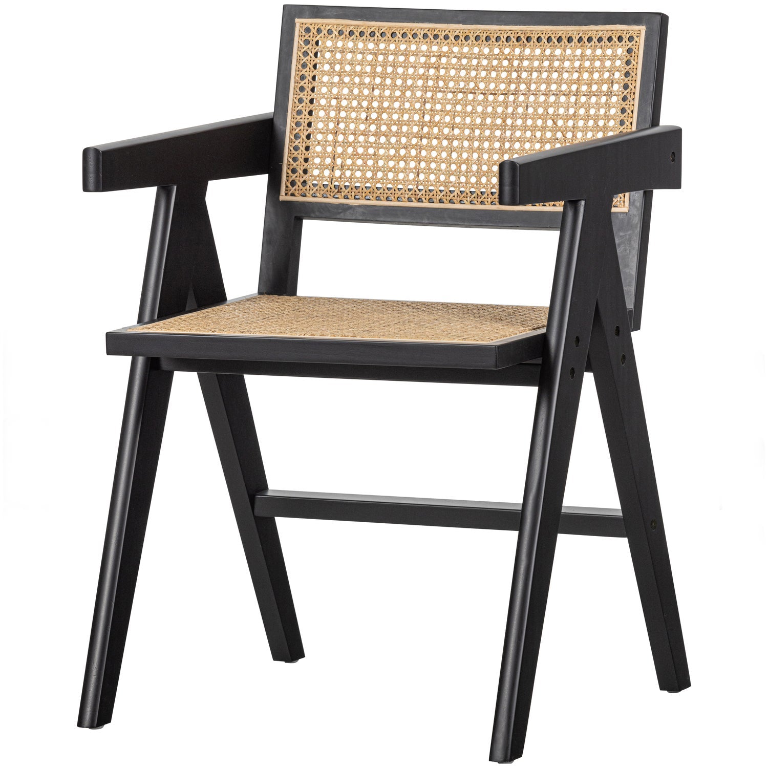 GUNN ESSZIMMERSTUHL RATTAN / HOLZ SCHWARZ