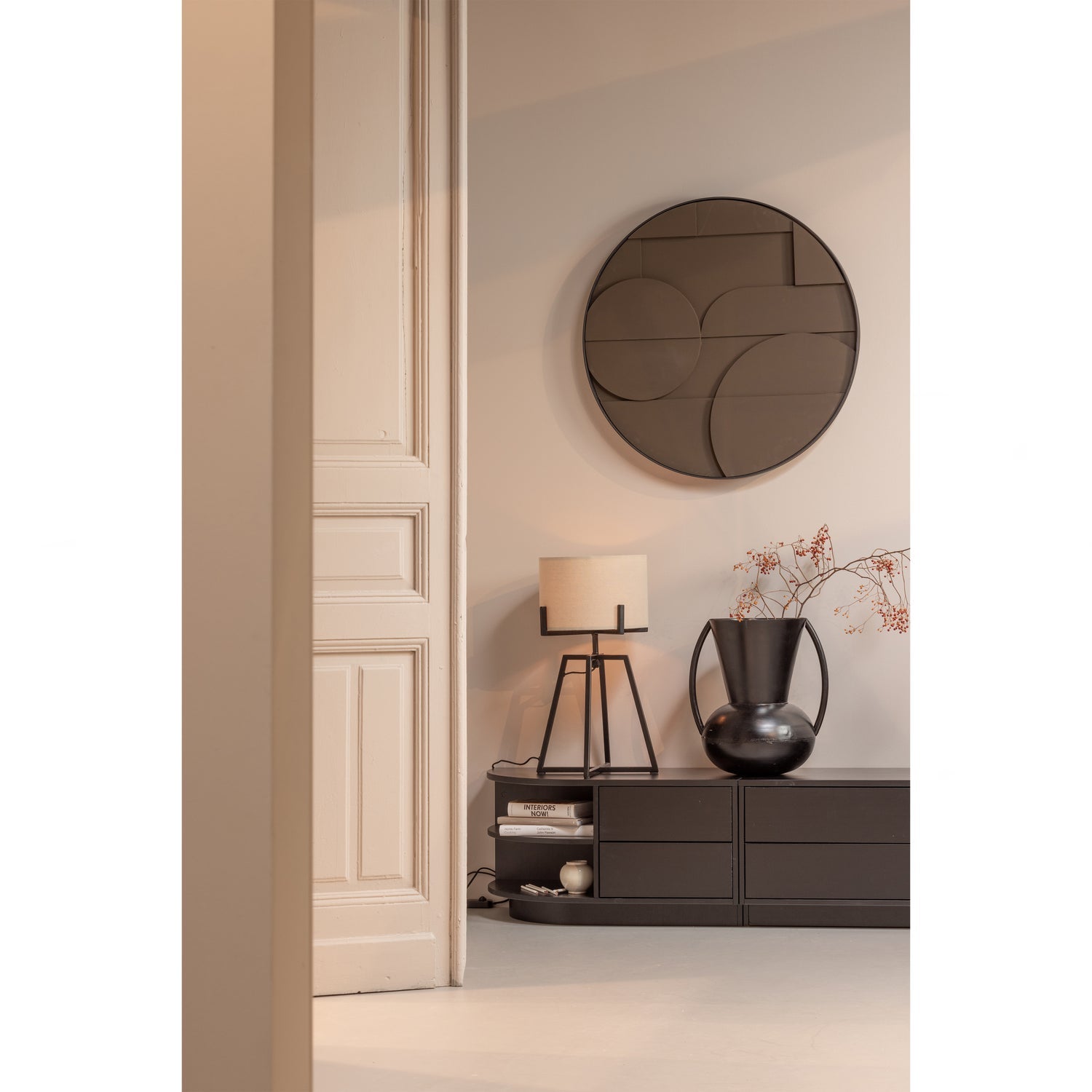 FINCA TV-MOBEL ROND LINKS 78 CM HOLZ TIEF SCHWARZ [fsc]