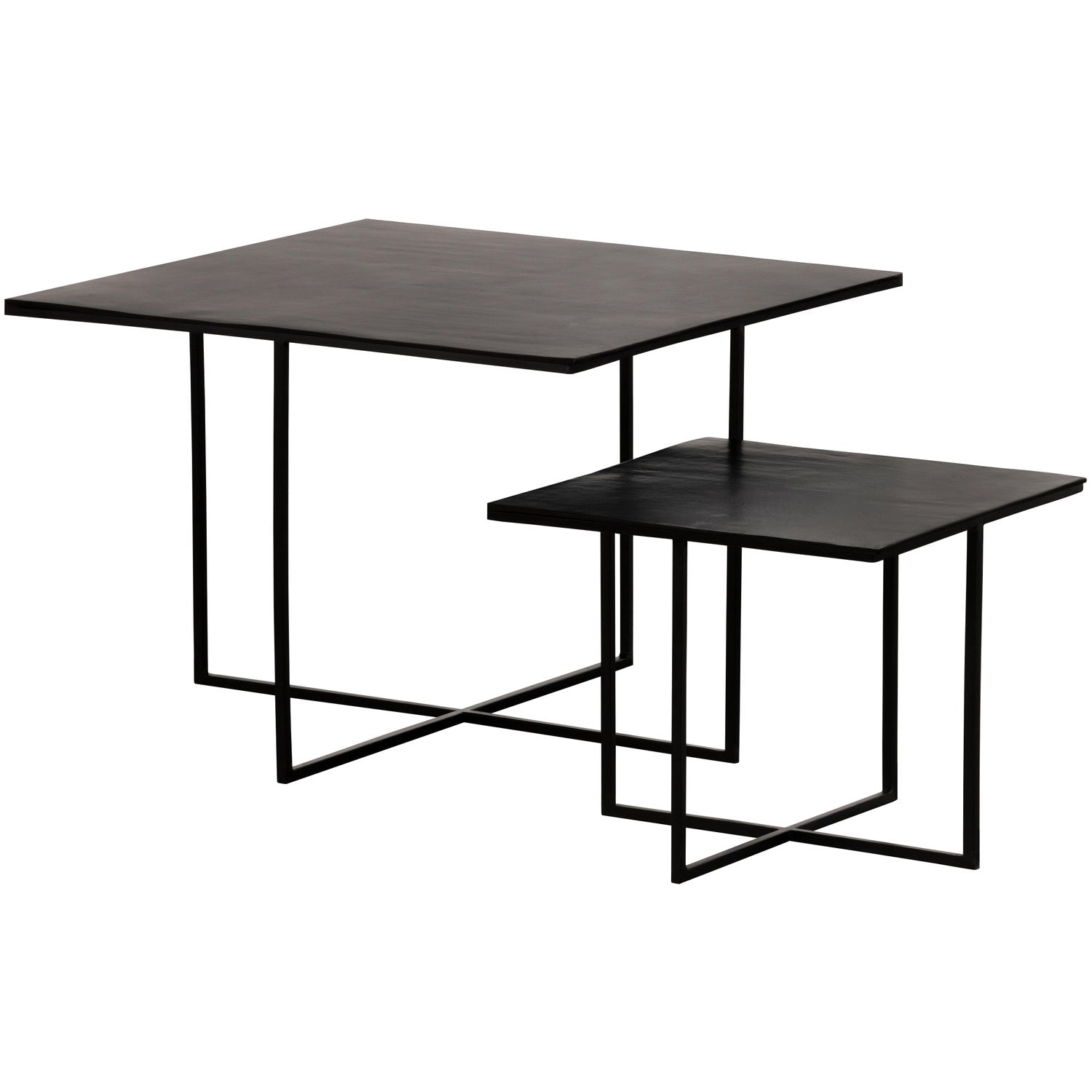 2ER SET - OLAN BEISTELLTISCH METALL WARMEN BROWN
