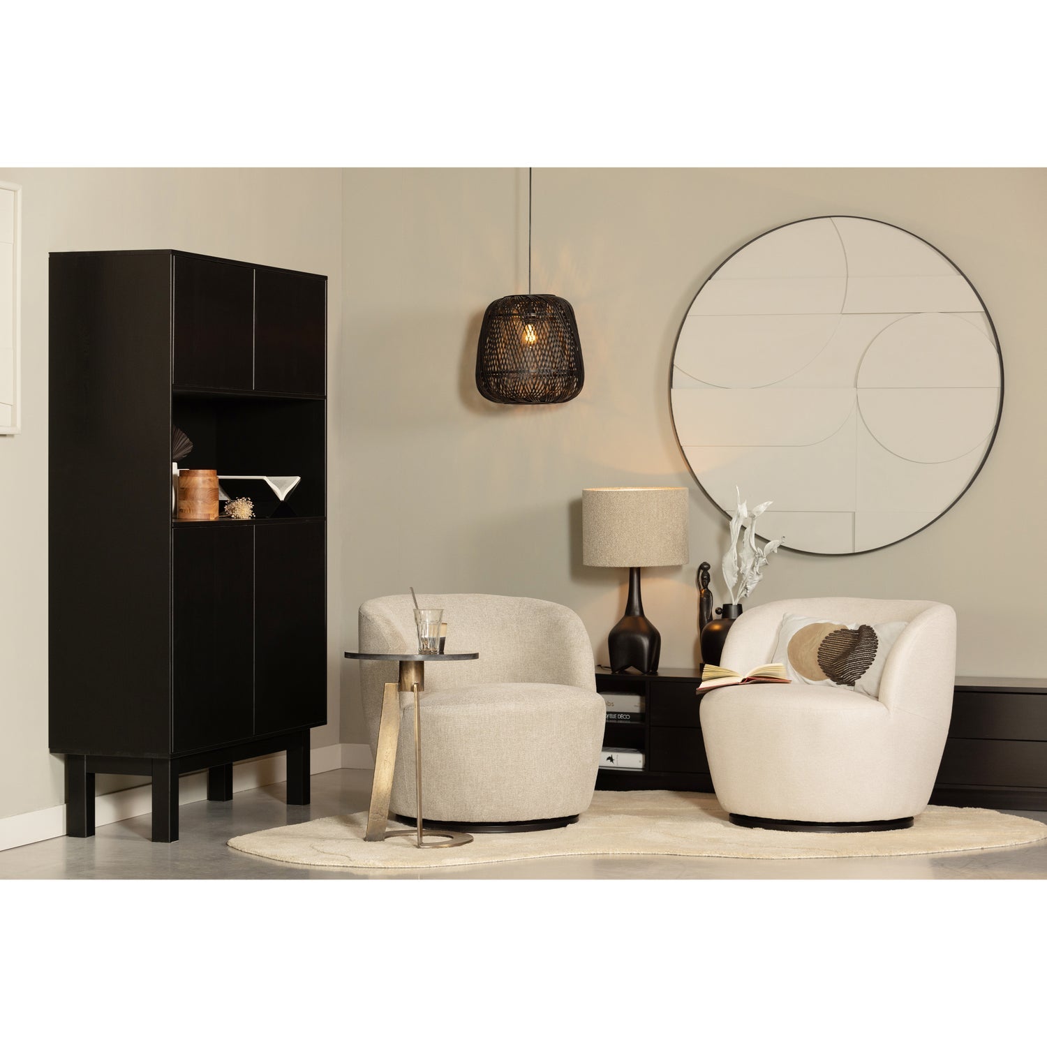 FINCA BUFETT / BAR SCHRANK HOLZ TIEF SCHWARZ [fsc]