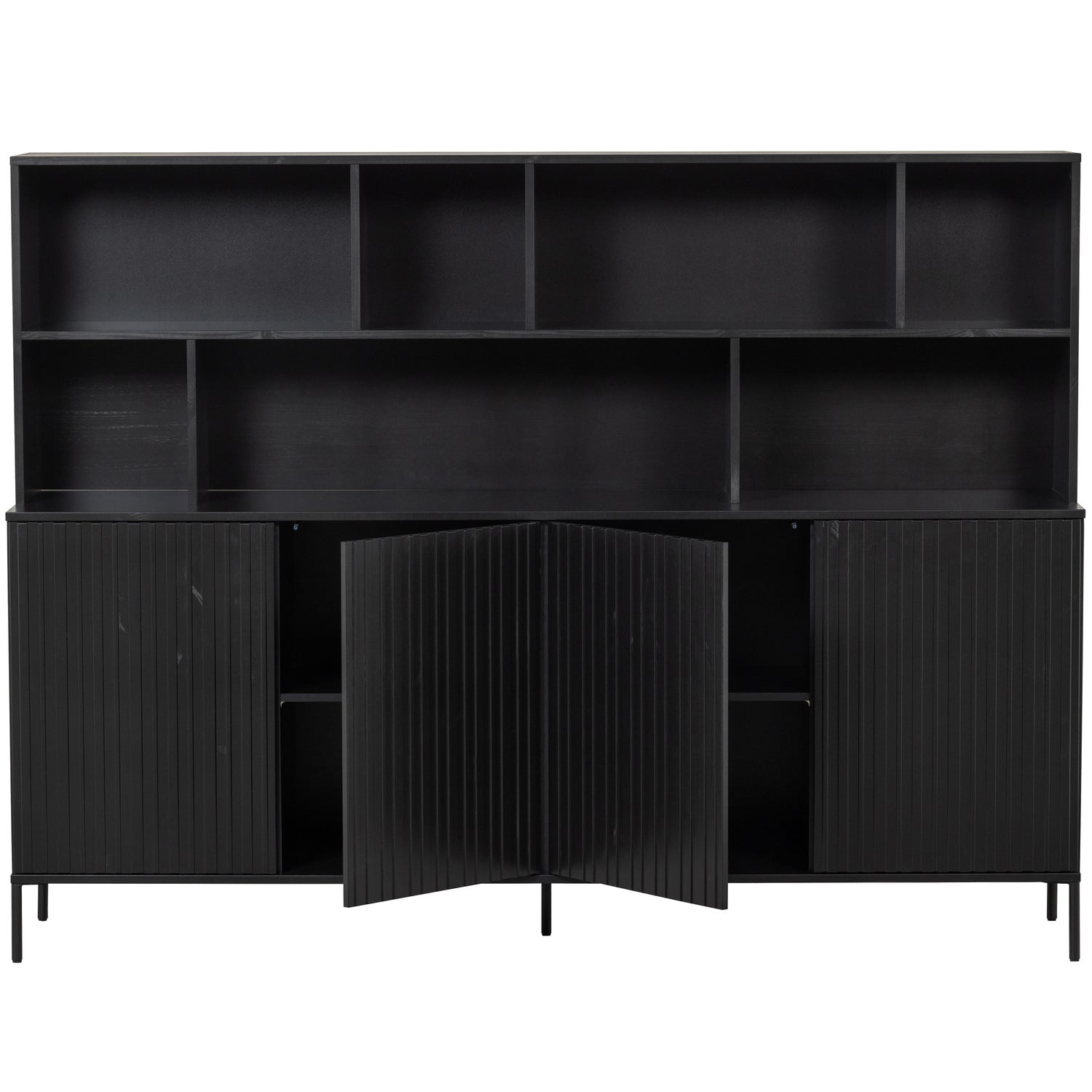 NEW GRAVURE WANDSCHRANK KIEFER SCHWARZ [fsc]