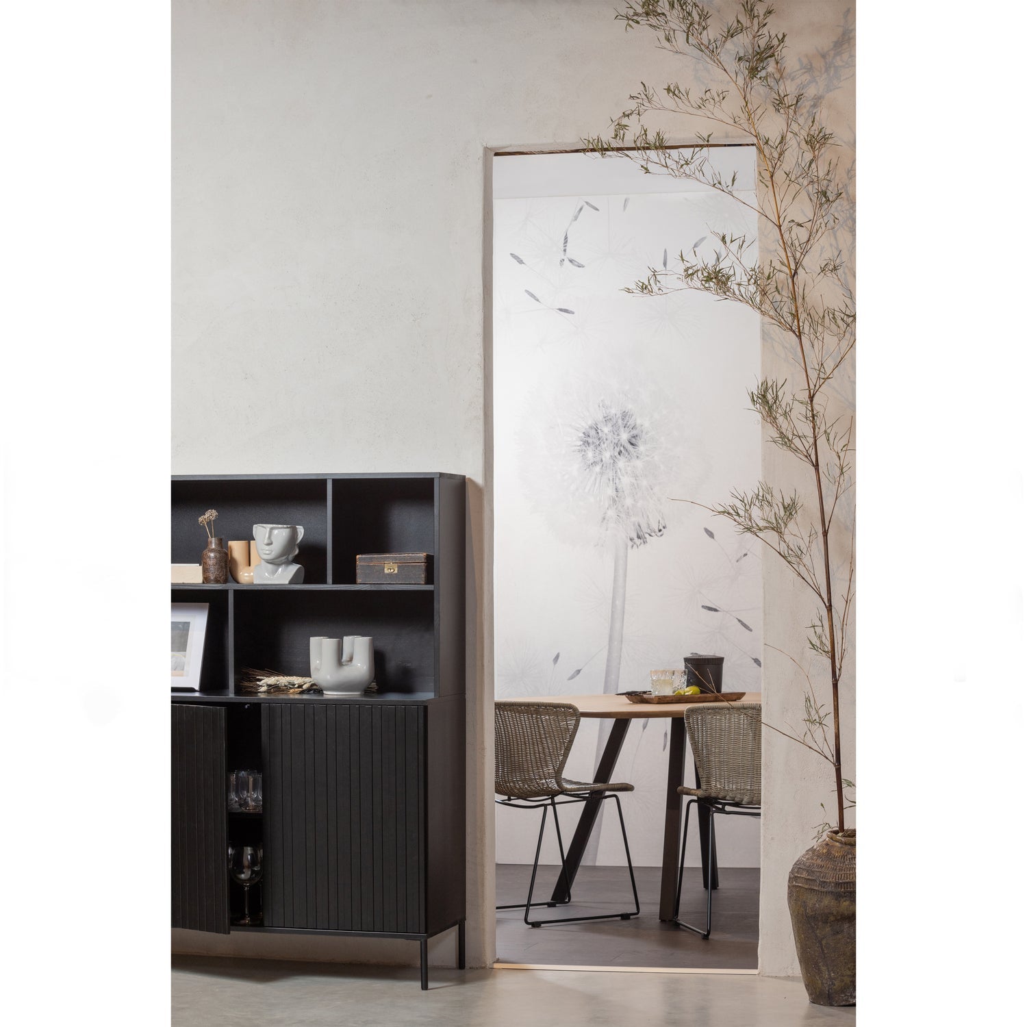 NEW GRAVURE WANDSCHRANK KIEFER SCHWARZ [fsc]