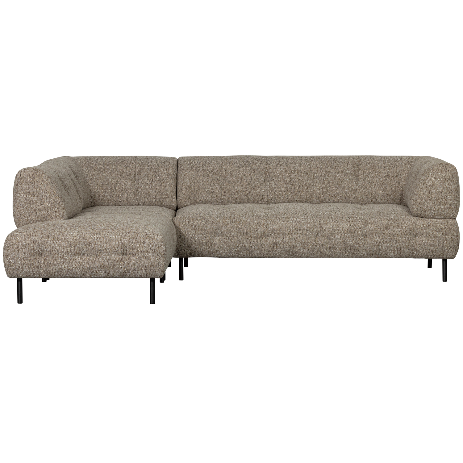 LLOYD ECKSOFA LINKS GROB GEWEBTES BRAUNES MELANGE