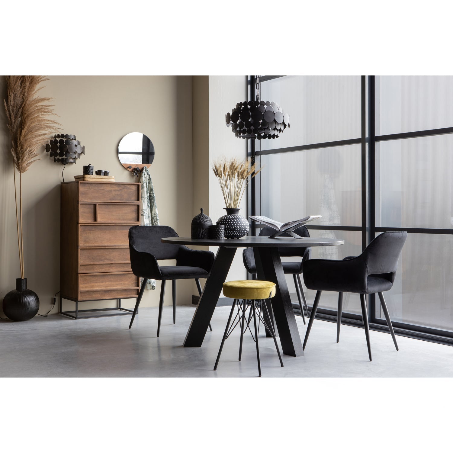 2ER SET- JEL STUHL VELVET SCHWARZ