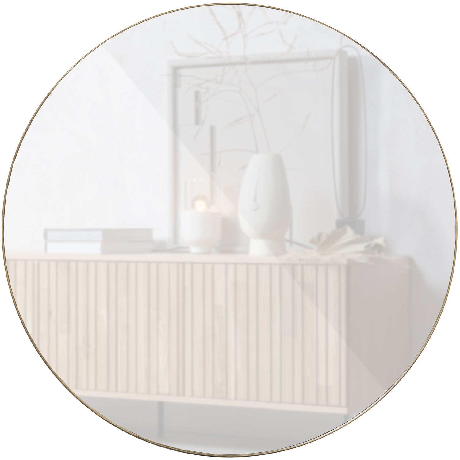 DOUTZEN RUNDER SPIEGEL METALL GOLD O115CM