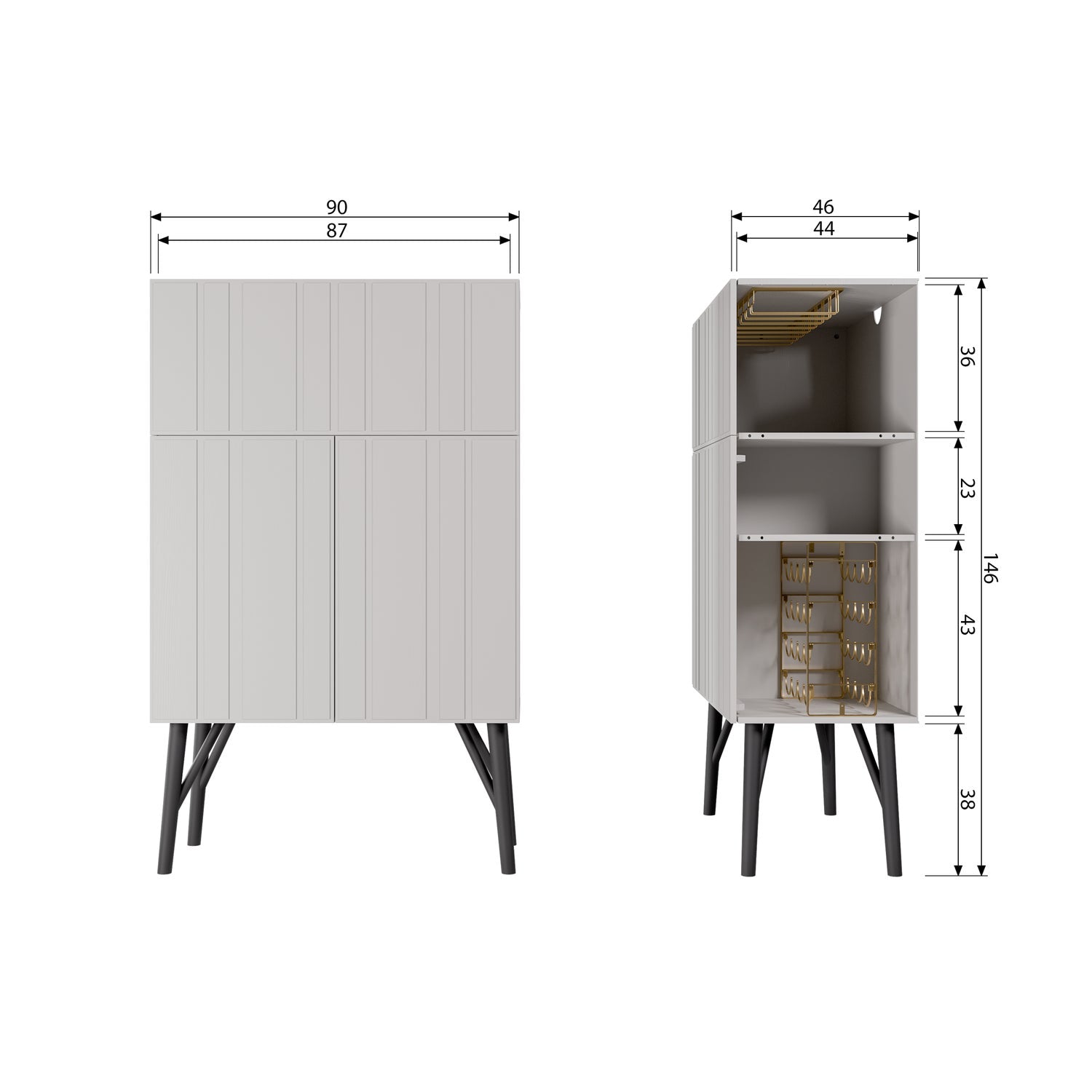 MILLER BAR SCHRANK KIEFER DUST [fsc]