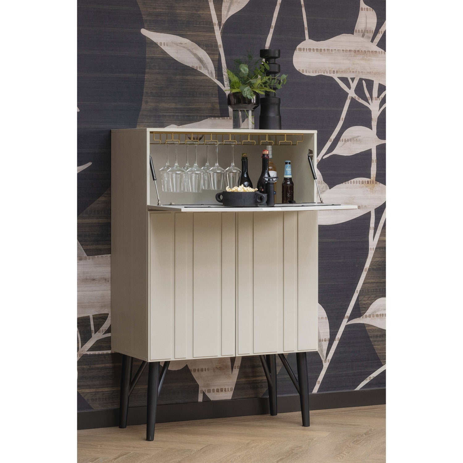 MIDI KERZENHALTER MANGO HOLZ SCHWARZ 41CM