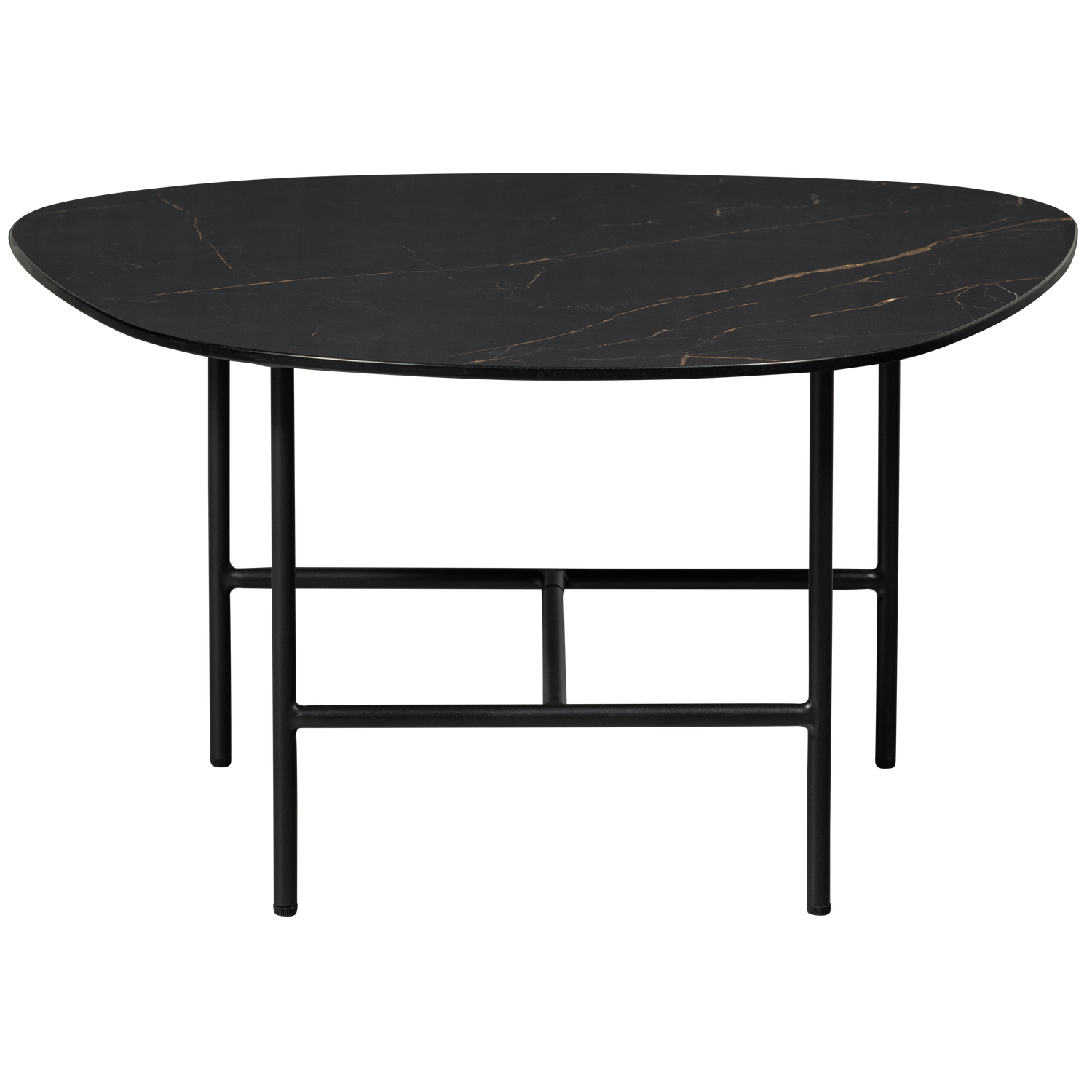 VAJEN COUCHTISCH MIT MARBLE LOOK TOP SCHWARZ 70x70CM