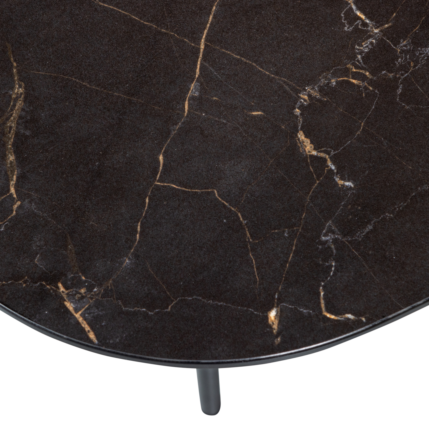 VAJEN COUCHTISCH MIT MARBLE LOOK TOP SCHWARZ 70x70CM