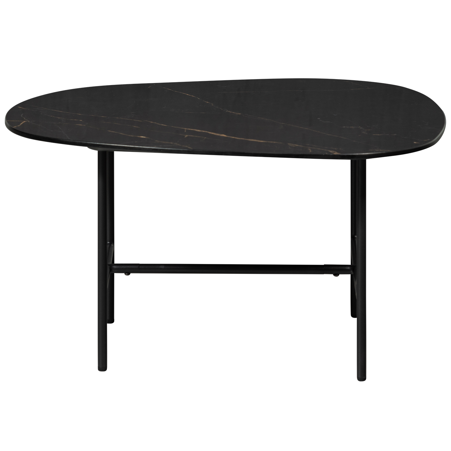 VAJEN COUCHTISCH MIT MARBLE LOOK TOP SCHWARZ 70x70CM
