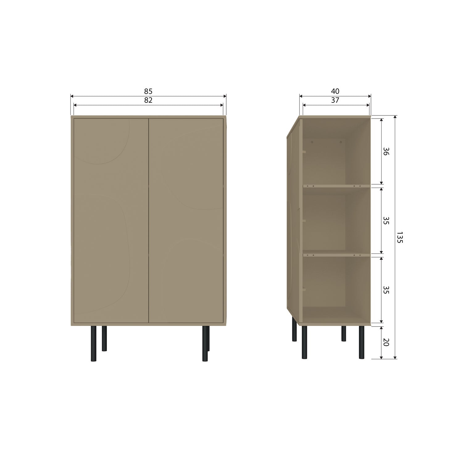 CADIZ LAGERSCHRANK KIEFER MUD [fsc]