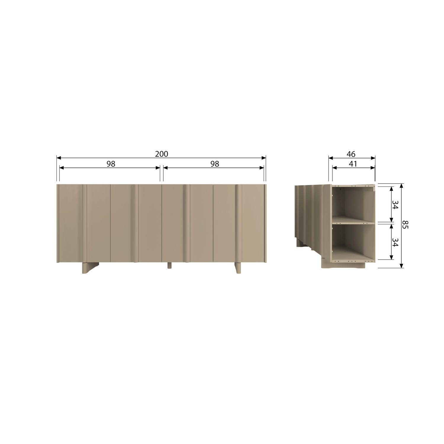 BASU SIDEBOARD KIEFER MUD [fsc]