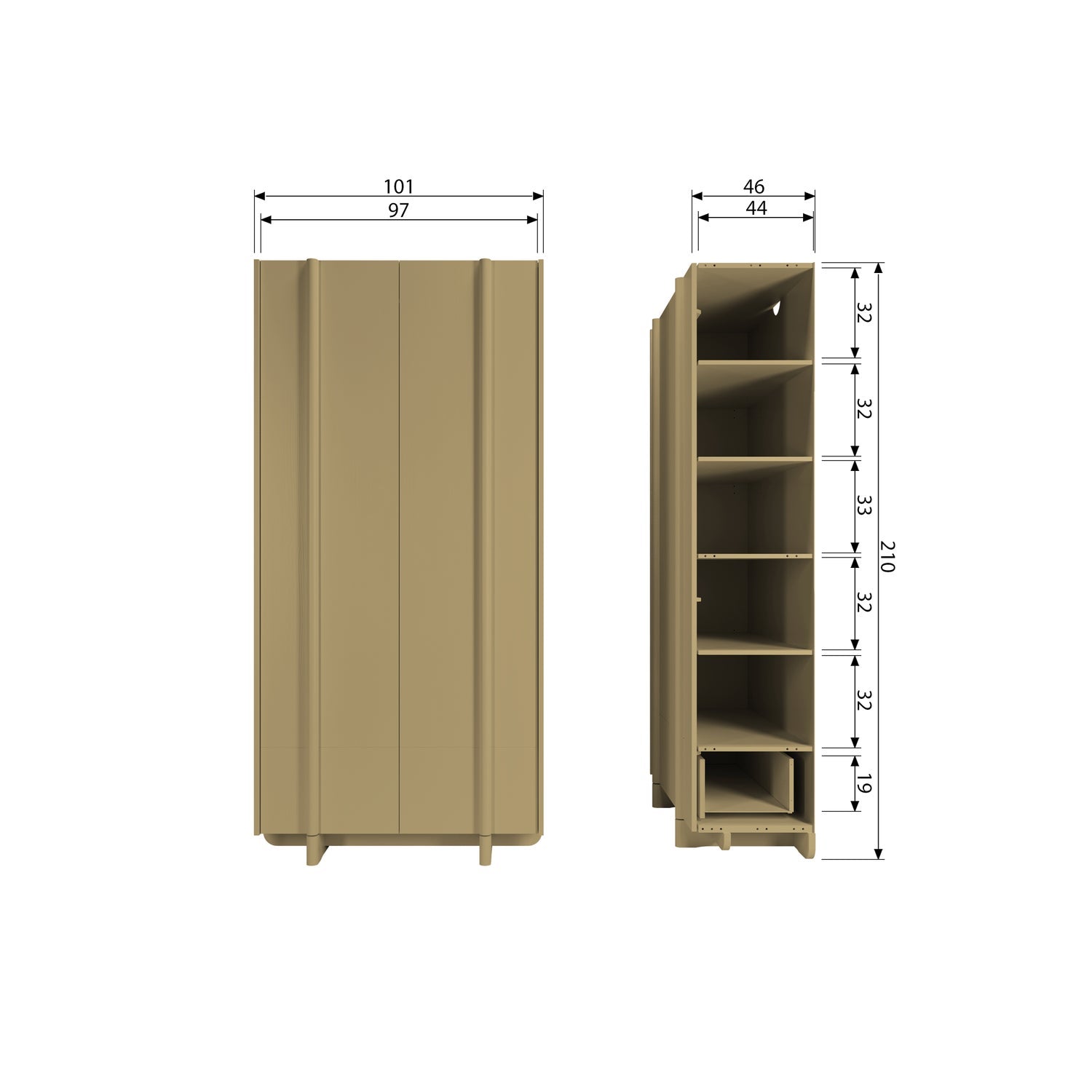 BASU LAGERSCHRANK KIEFER MOSS [fsc]