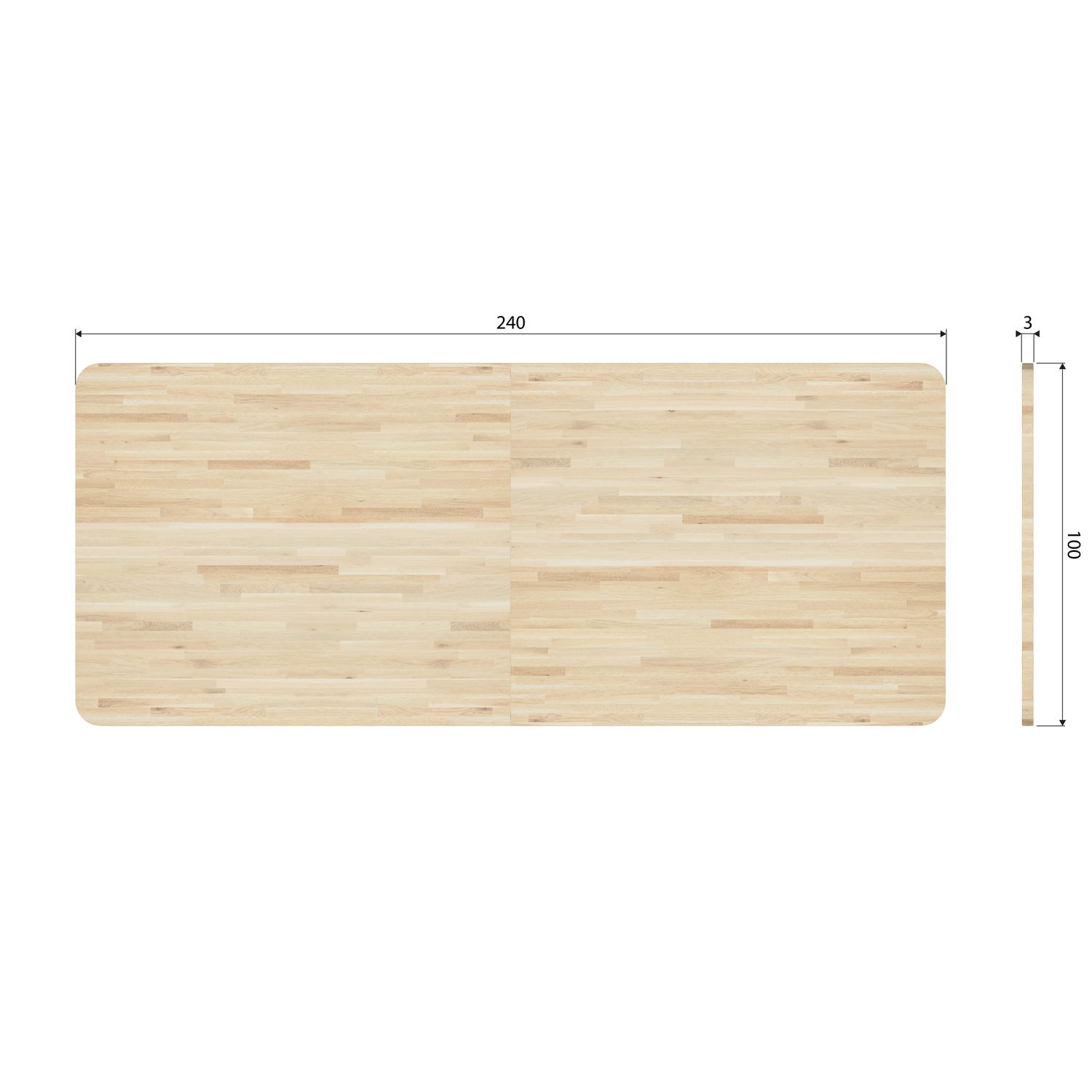 TABLO XL TISCHPLATTE EICHE NATURURLICH 240X100 CURVED [fsc]