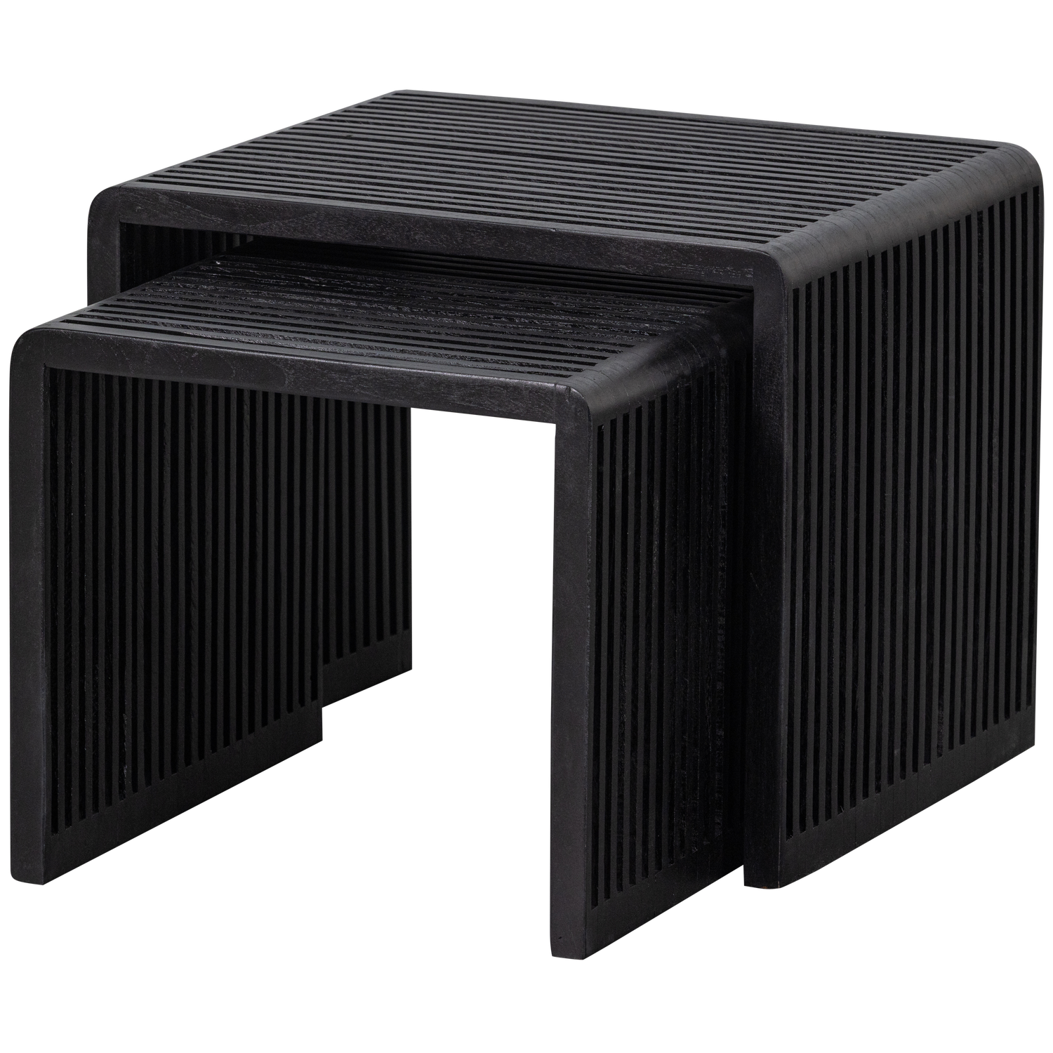 2ER SET - WILLA BEISTELLTISCHE RECYCELTES TEAK SCHWARZ