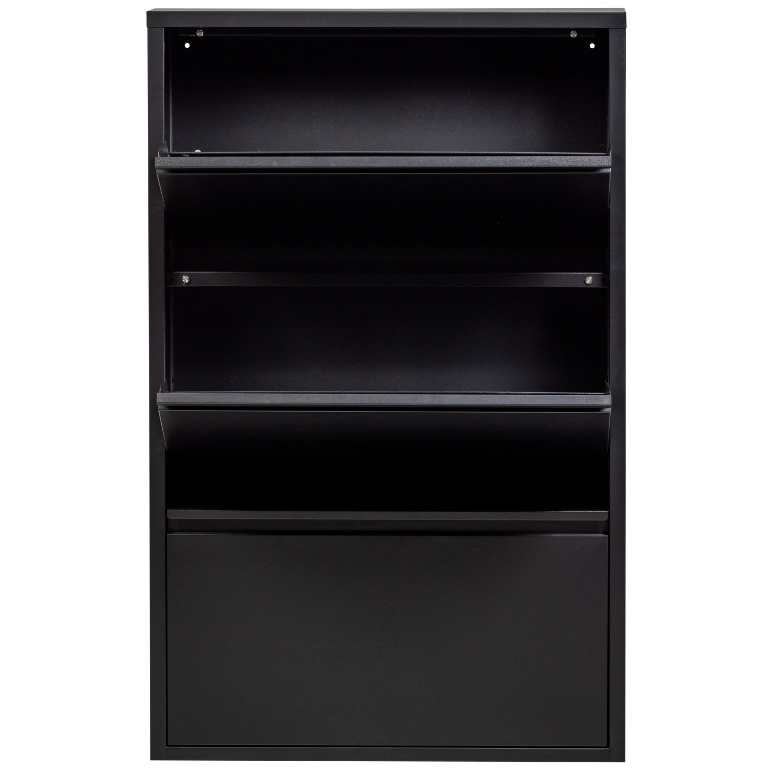 SABINE SCHUHSCHRANK MIT 3 FACHERN AUS METALL SCHWARZ