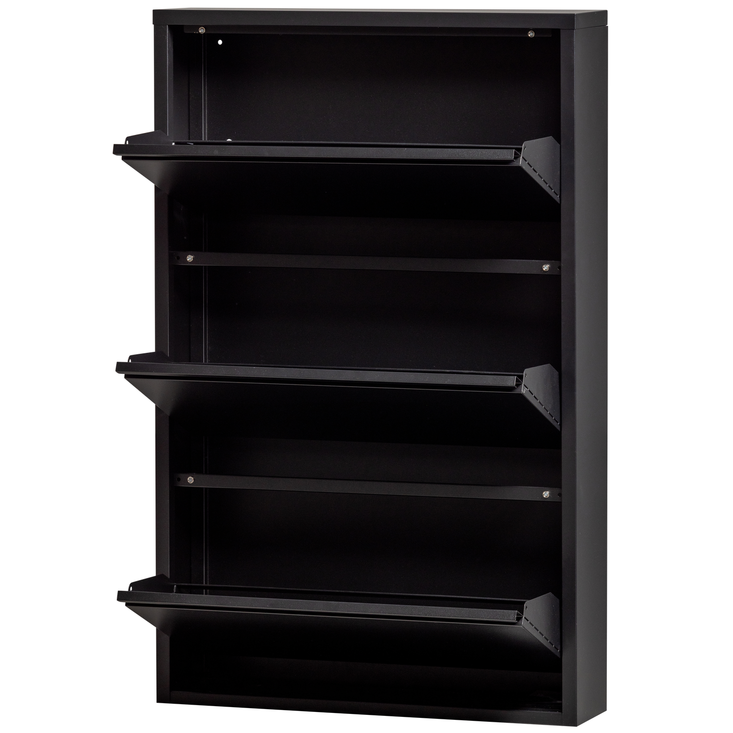 SABINE SCHUHSCHRANK MIT 3 FACHERN AUS METALL SCHWARZ