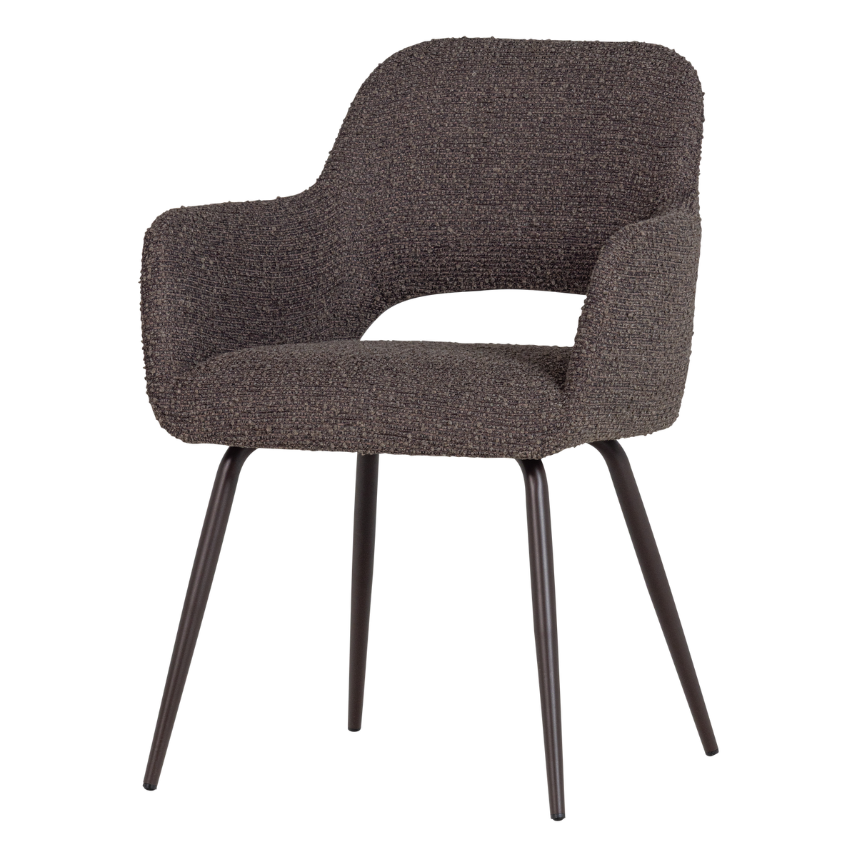 JENNY ESSZIMMERSTUHL BOUCLE BRAUN MELANGE - 2ER SET [fsc]