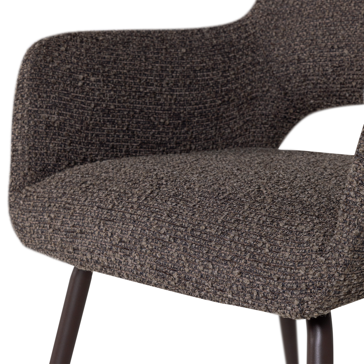 JENNY ESSZIMMERSTUHL BOUCLE BRAUN MELANGE - 2ER SET [fsc]