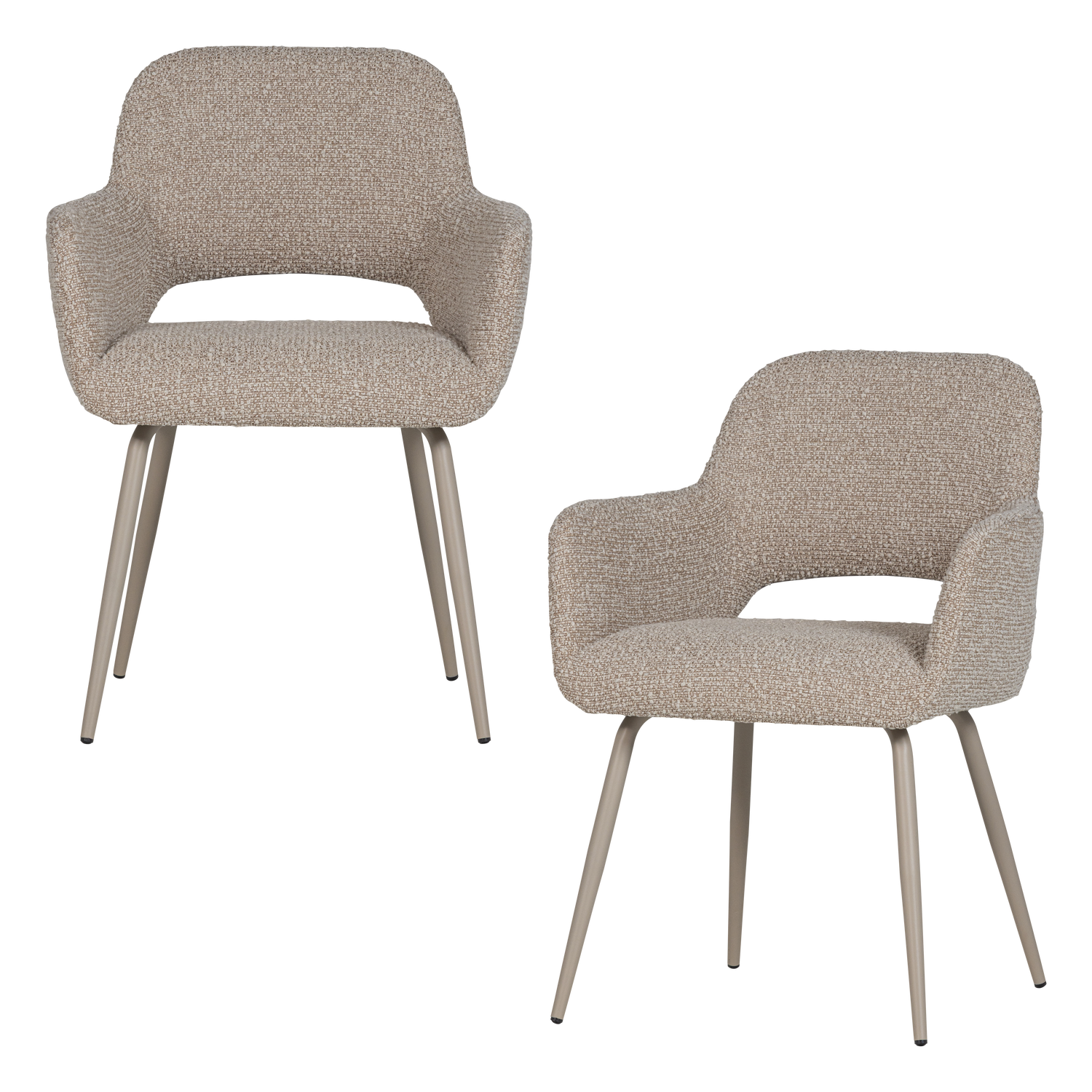 JENNY ESSZIMMERSTUHL BOUCLE SAND MELANGE - 2ER SET [fsc]