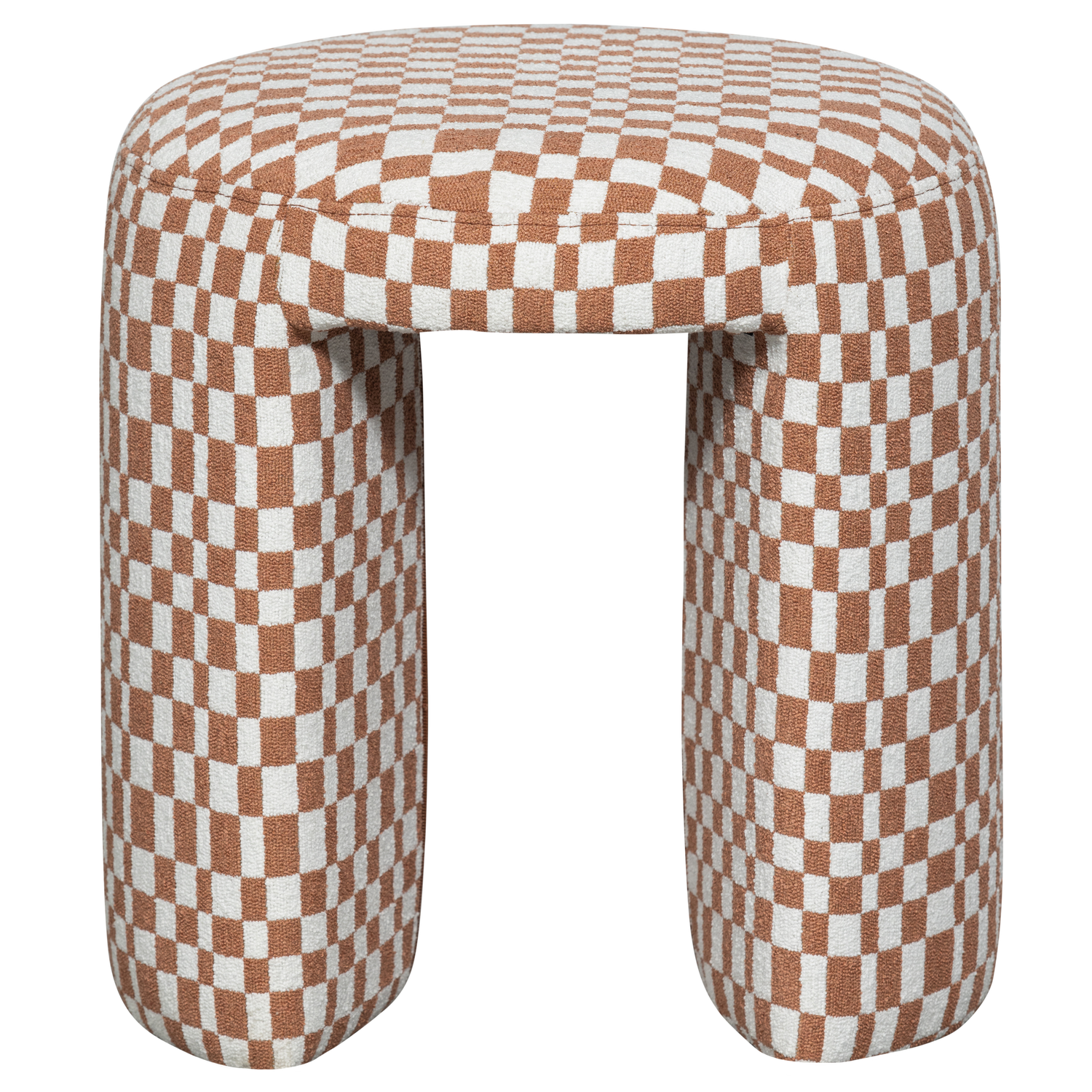CHARLIE GEPOLSTERTER HOCKER KAROMUSTER ORANGE