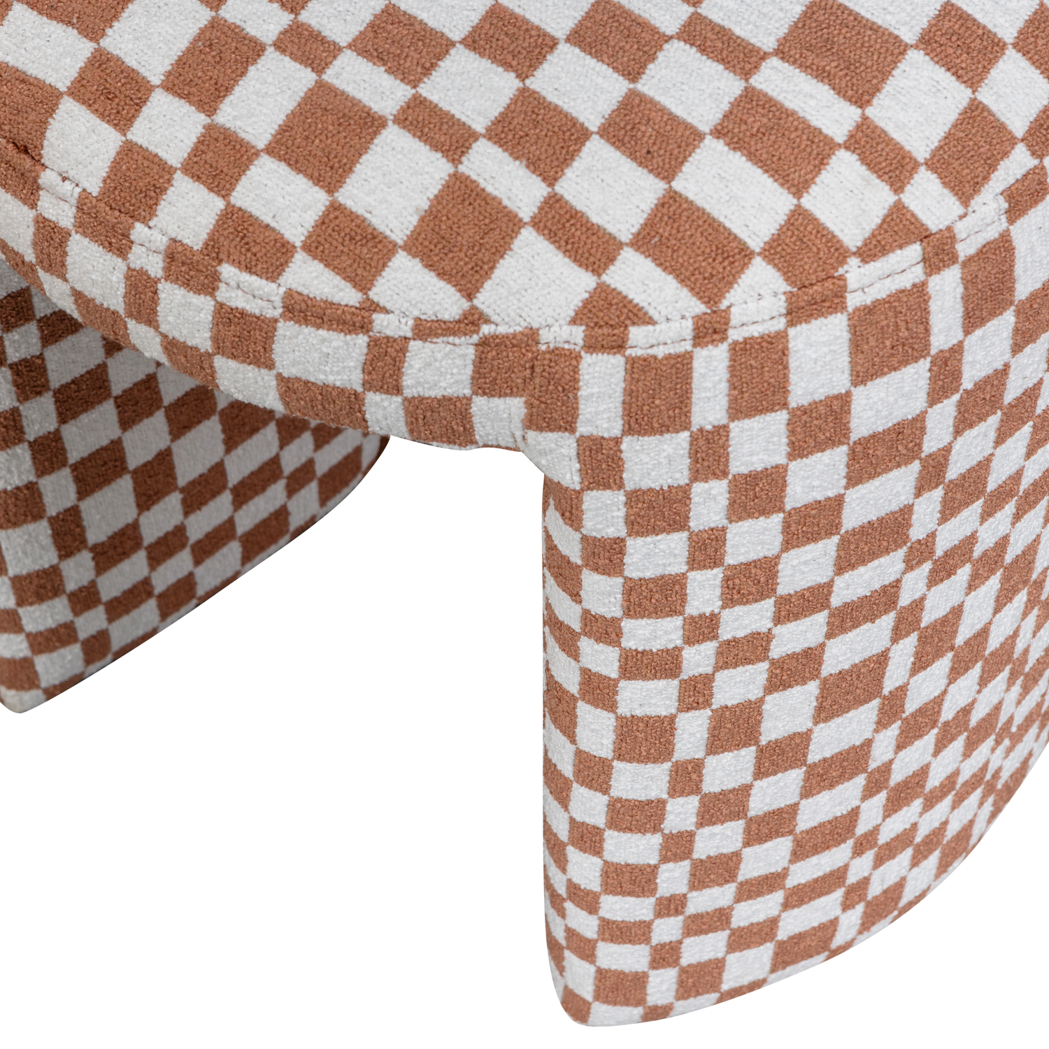 CHARLIE GEPOLSTERTER HOCKER KAROMUSTER ORANGE