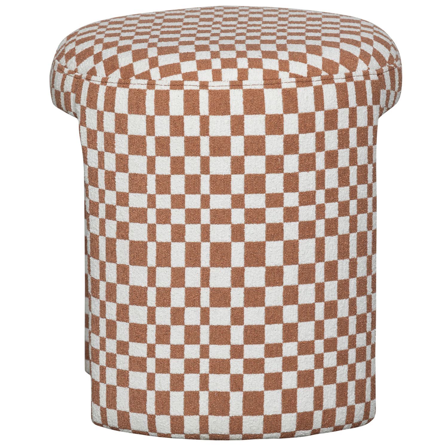 CHARLIE GEPOLSTERTER HOCKER KAROMUSTER ORANGE