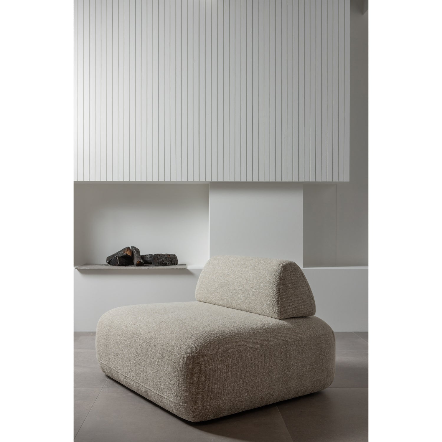STERCK SESSEL MIT BEWEGLICHER RÜCKENLEHNE BOUCLE NATUR