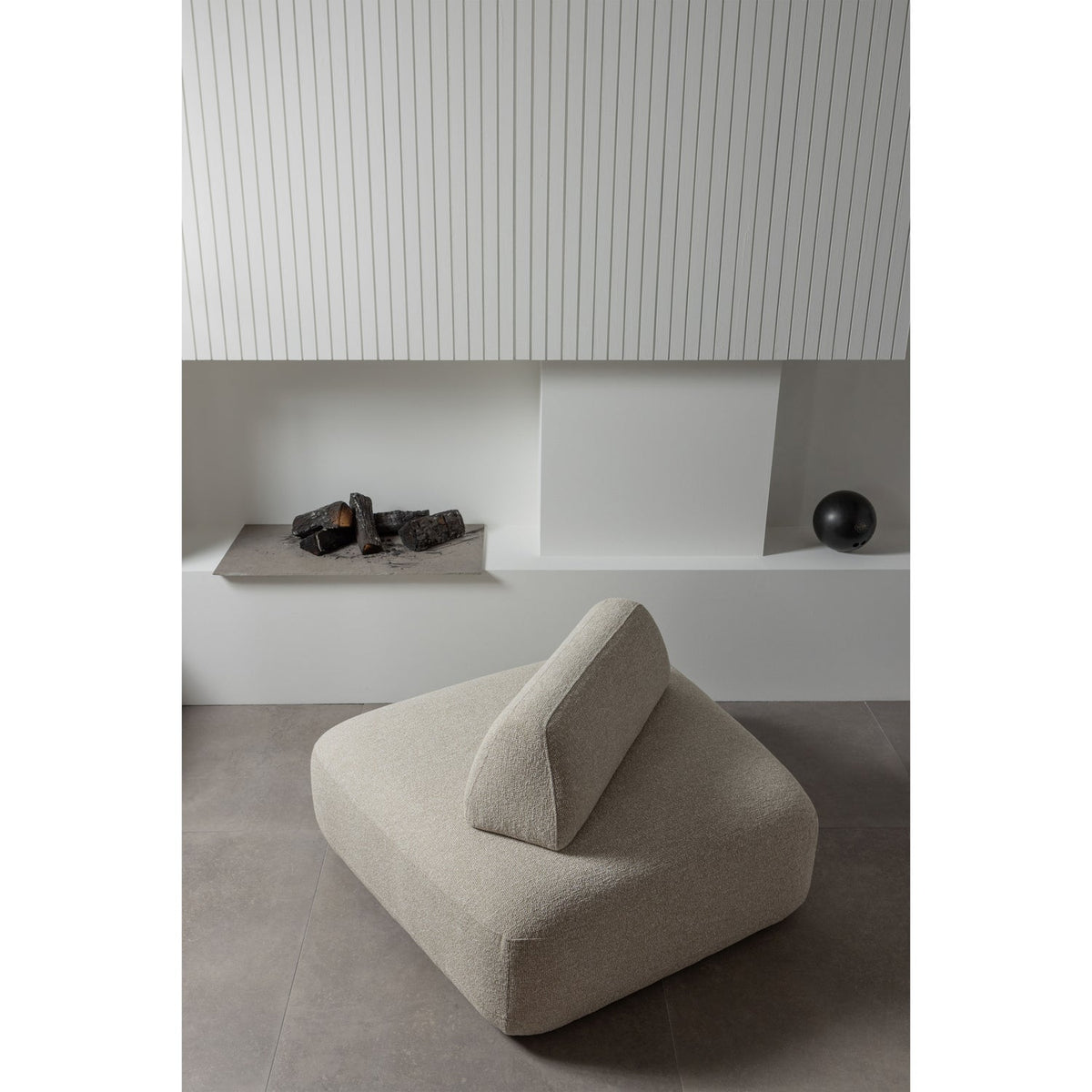 STERCK SESSEL MIT BEWEGLICHER RÜCKENLEHNE BOUCLE NATUR