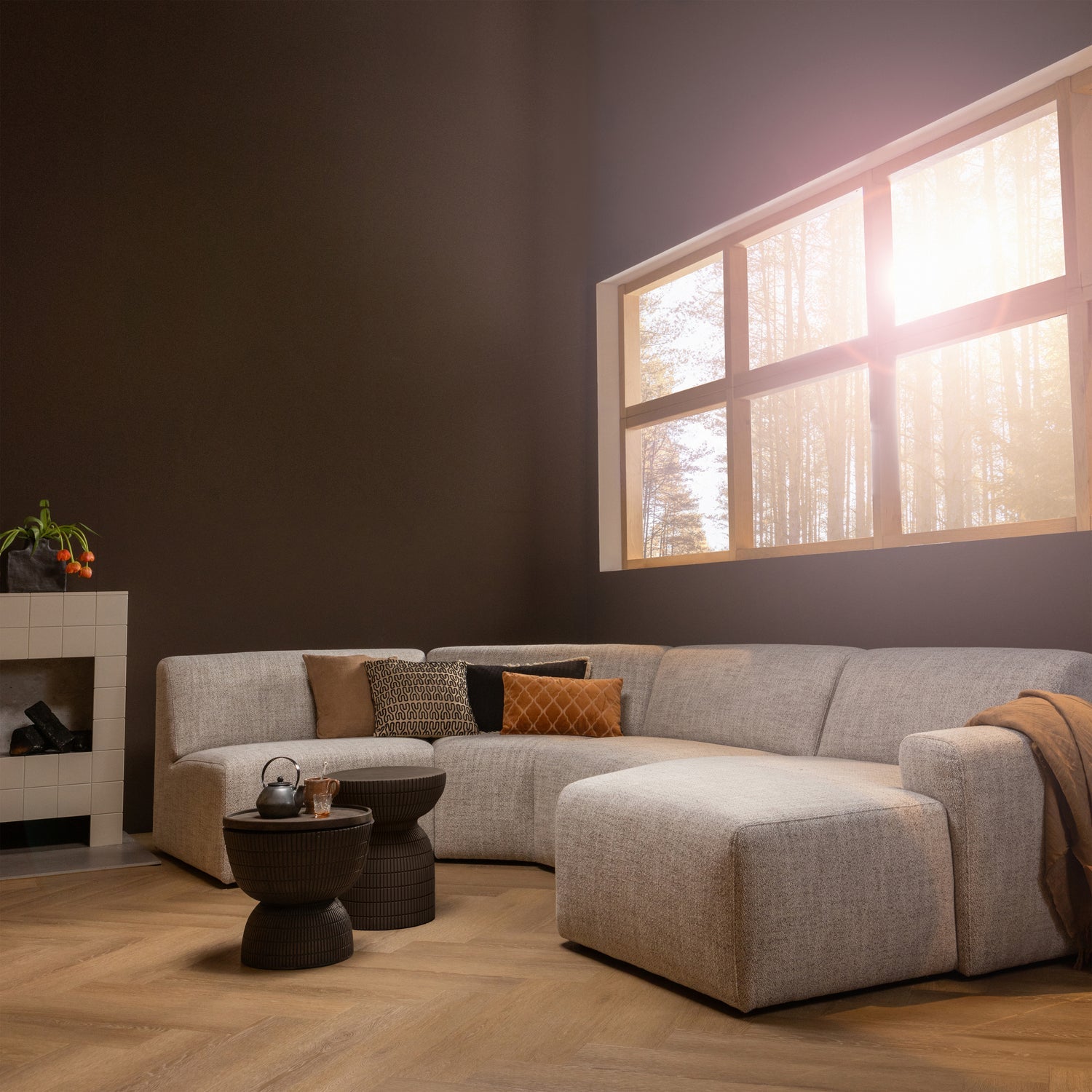 SAMSON COUCHTISCH BETONOPTIK COFFEE 44xO37CM