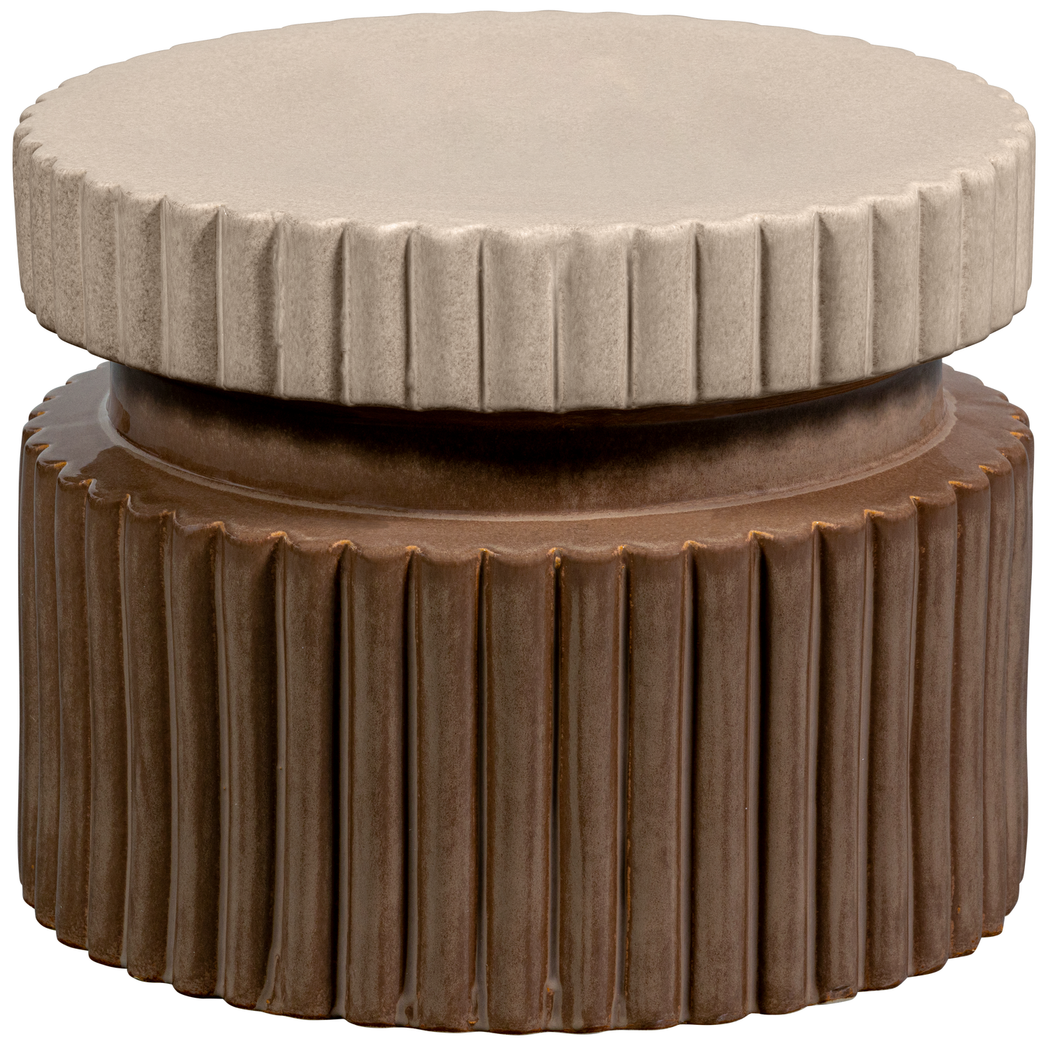 GEER DEKORATIVER BEISTELLTISCH KERAMIK TAN 38xO48CM
