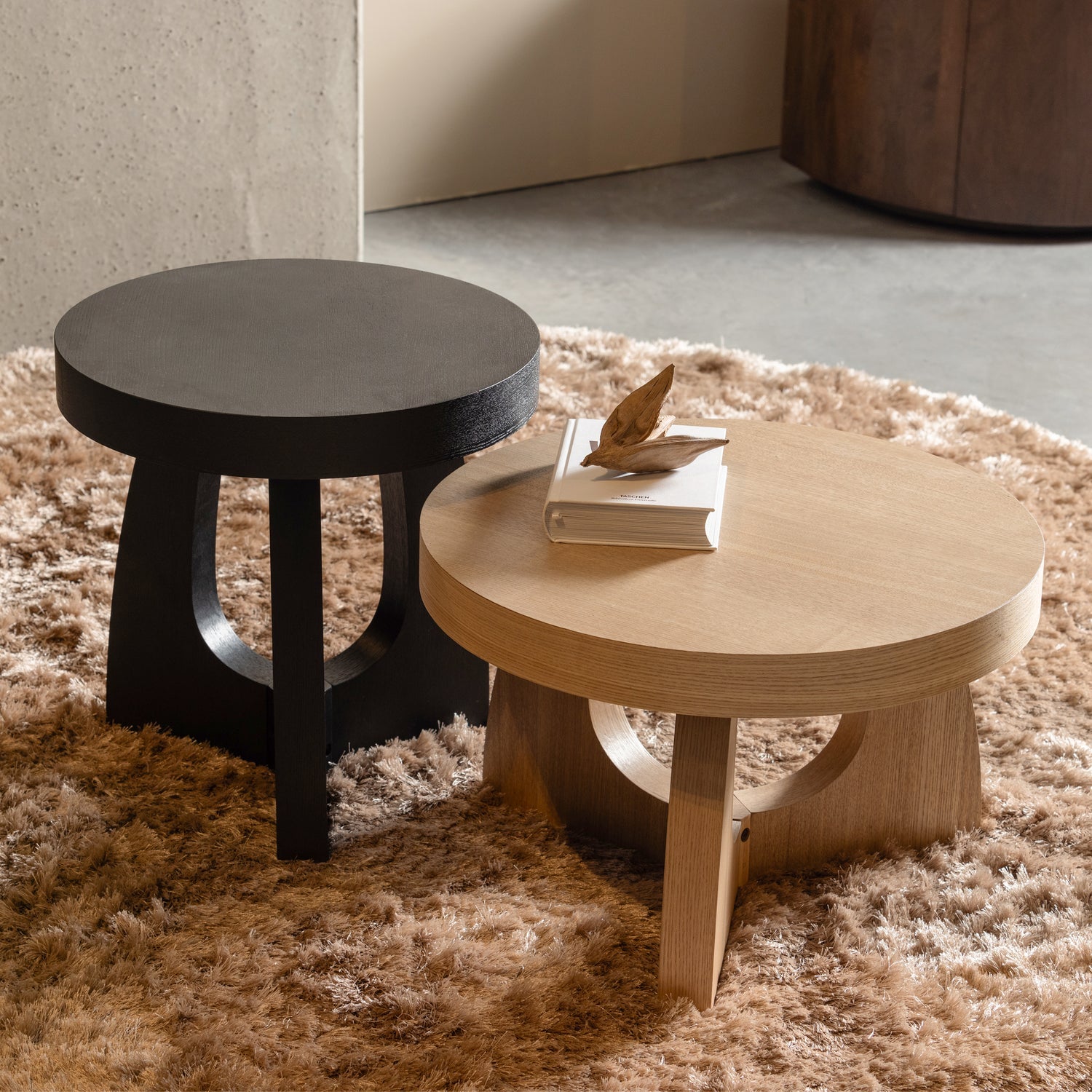 TALA BEISTELLTISCH MDF FURNIER SCHWARZ 45xO45CM