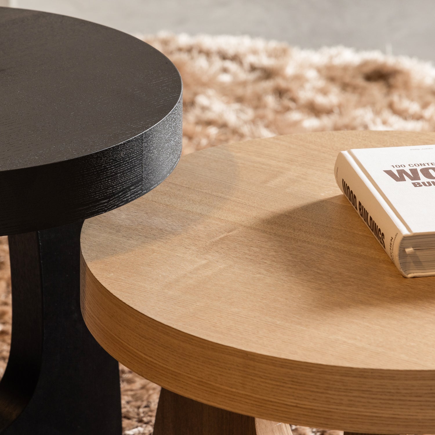 TALA BEISTELLTISCH MDF FURNIER SCHWARZ 45xO45CM