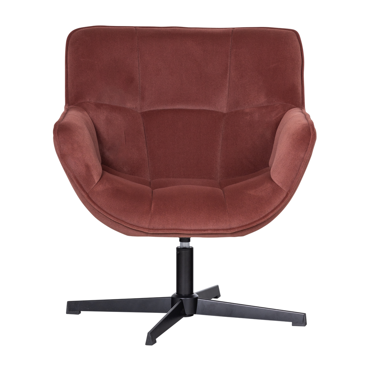 WIBO DREHSESSEL MAT VELVET BRAUN/ROT [fsc]