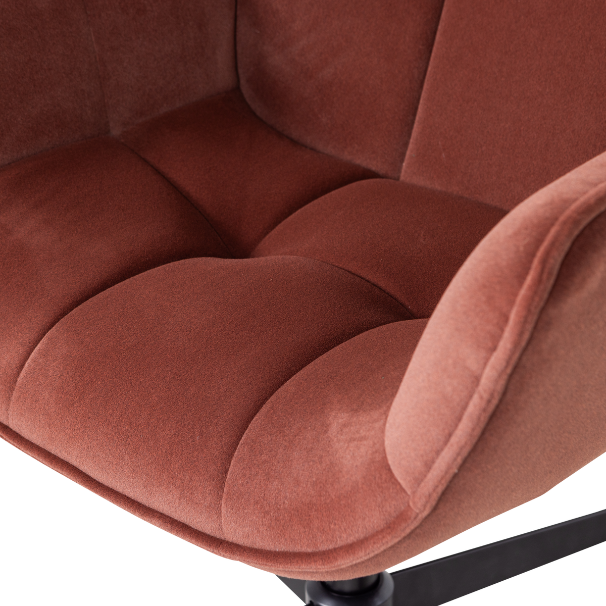 WIBO DREHSESSEL MAT VELVET BRAUN/ROT [fsc]